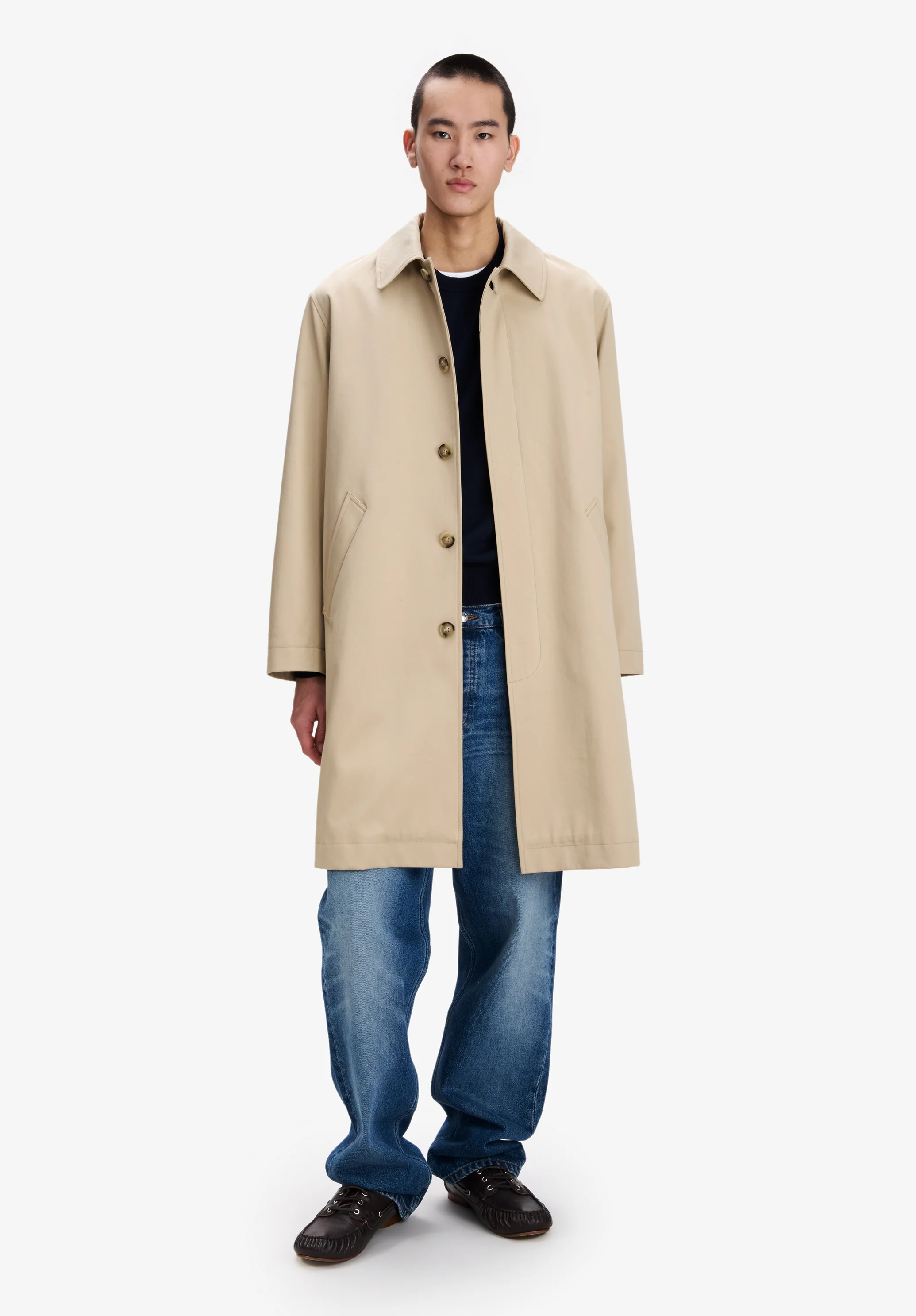 Beige cotton gabardine mac - Image 2