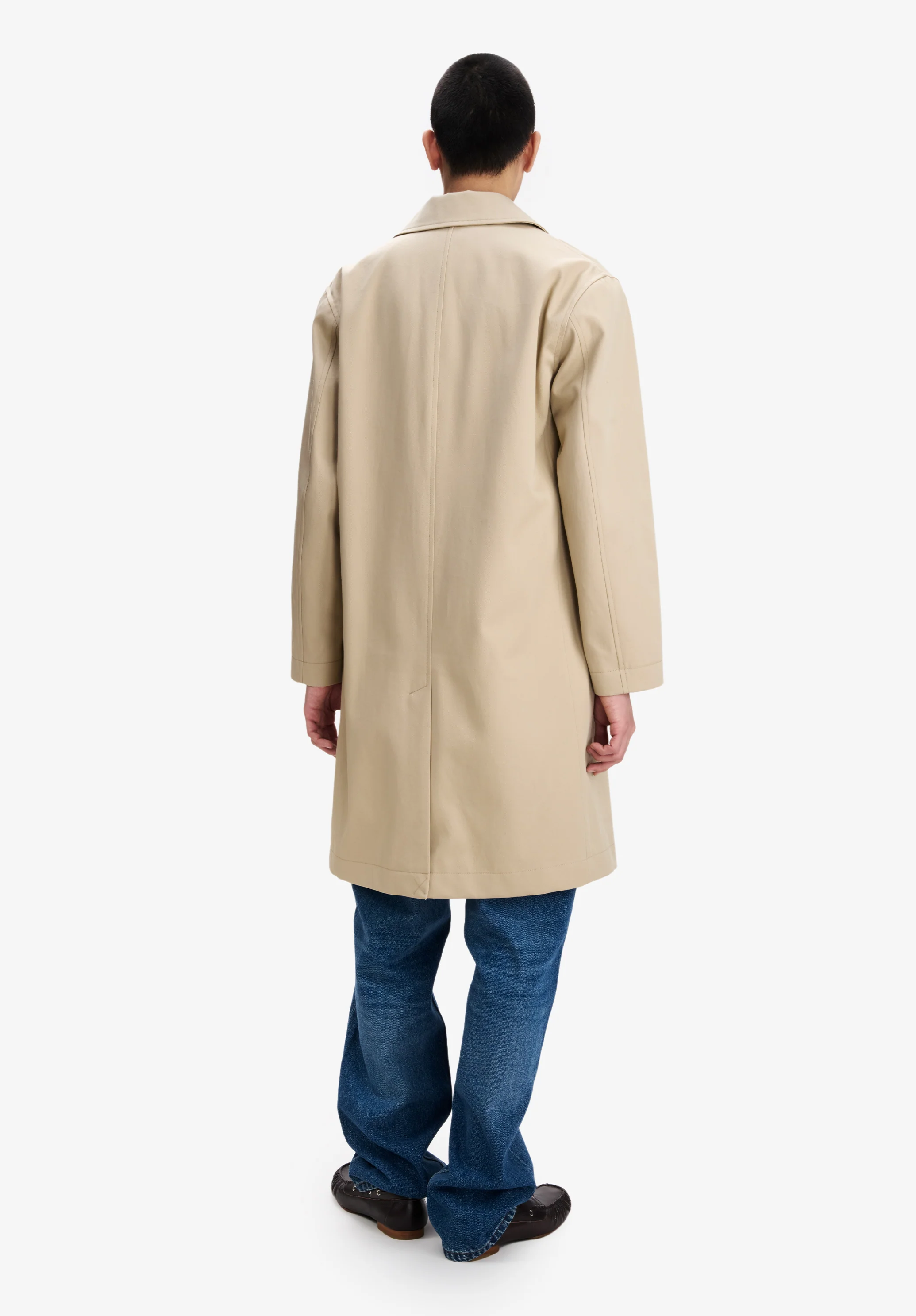 Beige cotton gabardine mac - Image 3