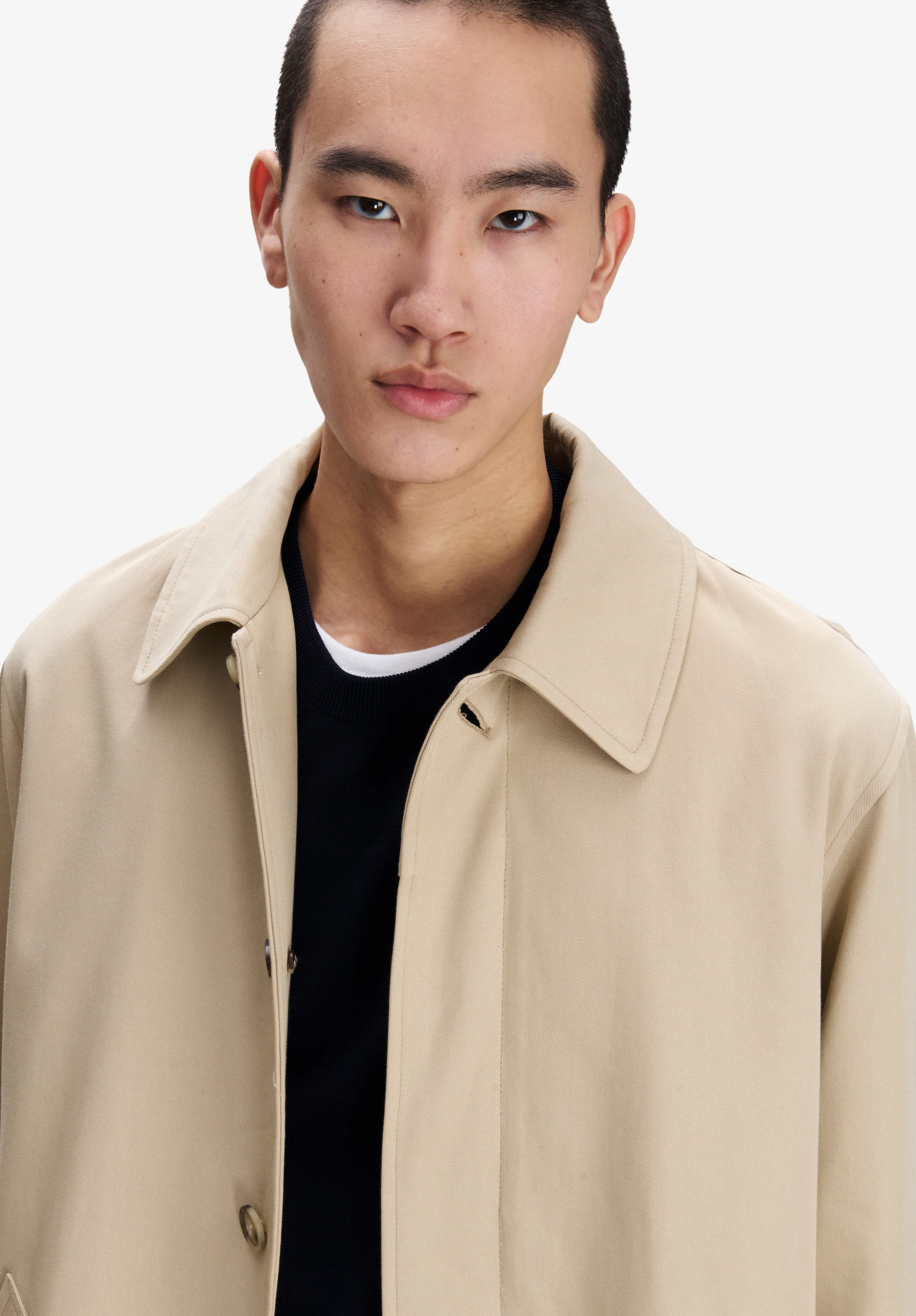 Beige cotton gabardine mac - Image 5