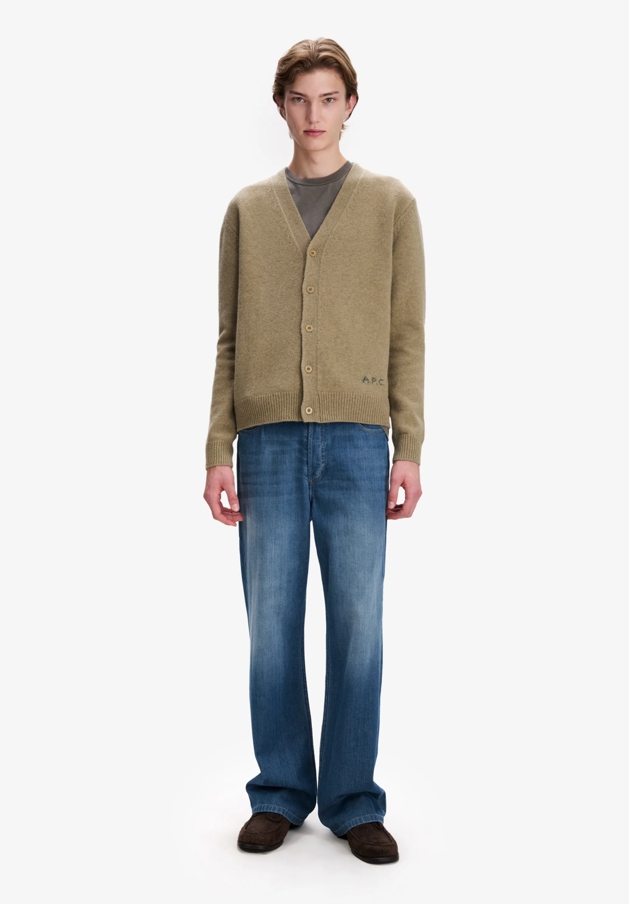 Beige wool cardigan - Image 2