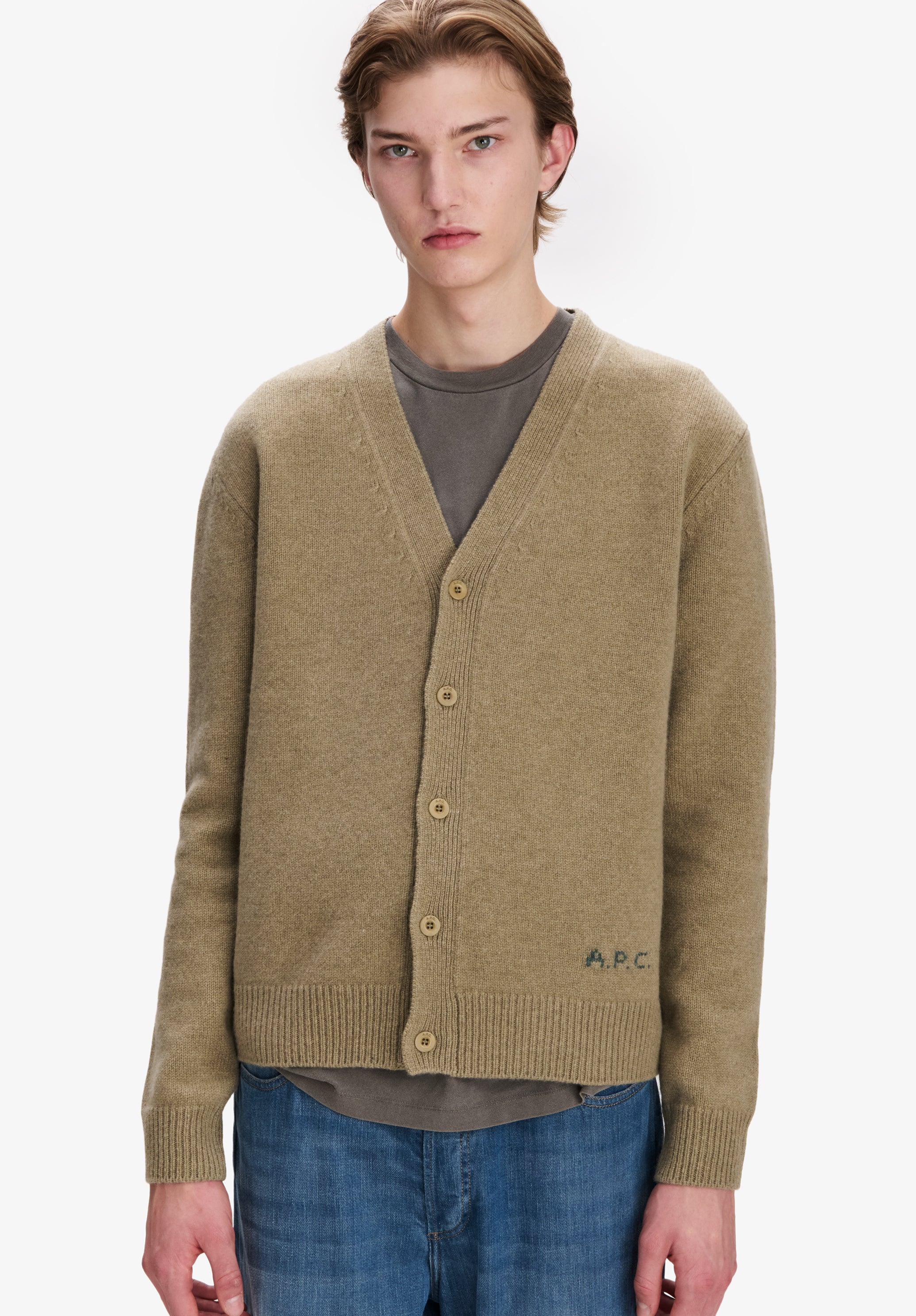 Beige wool cardigan - Image 4