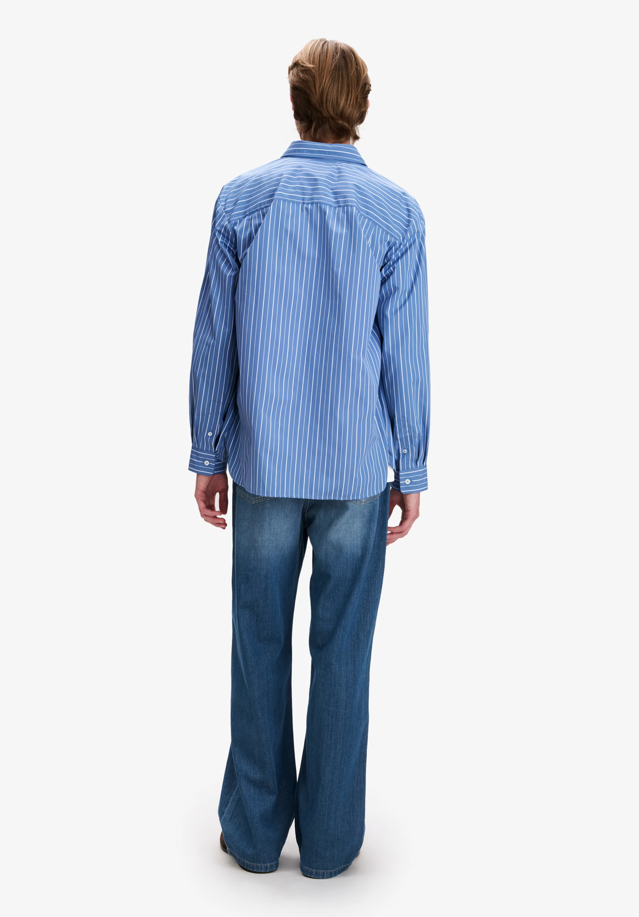 Blue shirt with white stripes - Image 4
