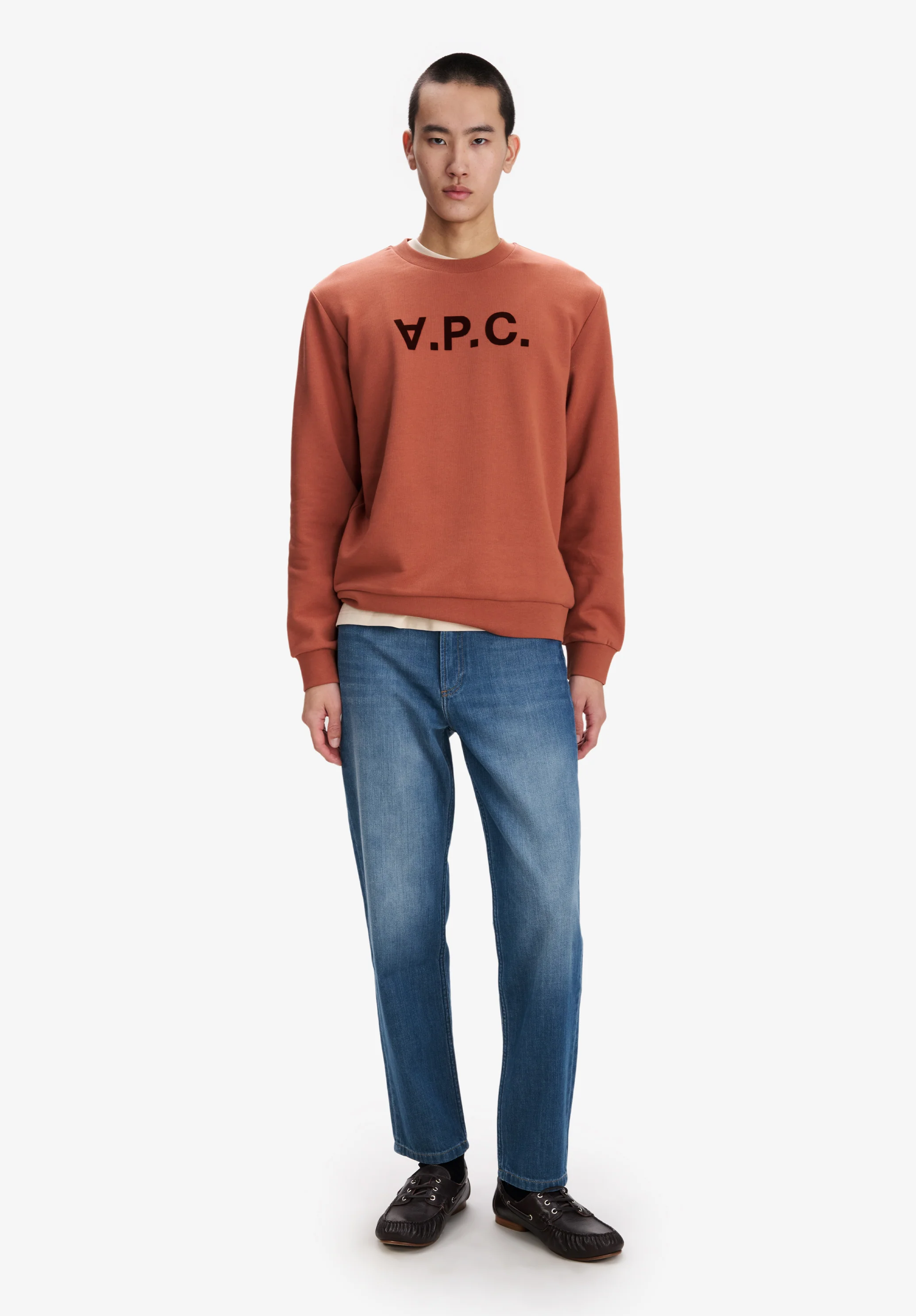 Brick red sweatshirt with V.P.C. logo - Image 2