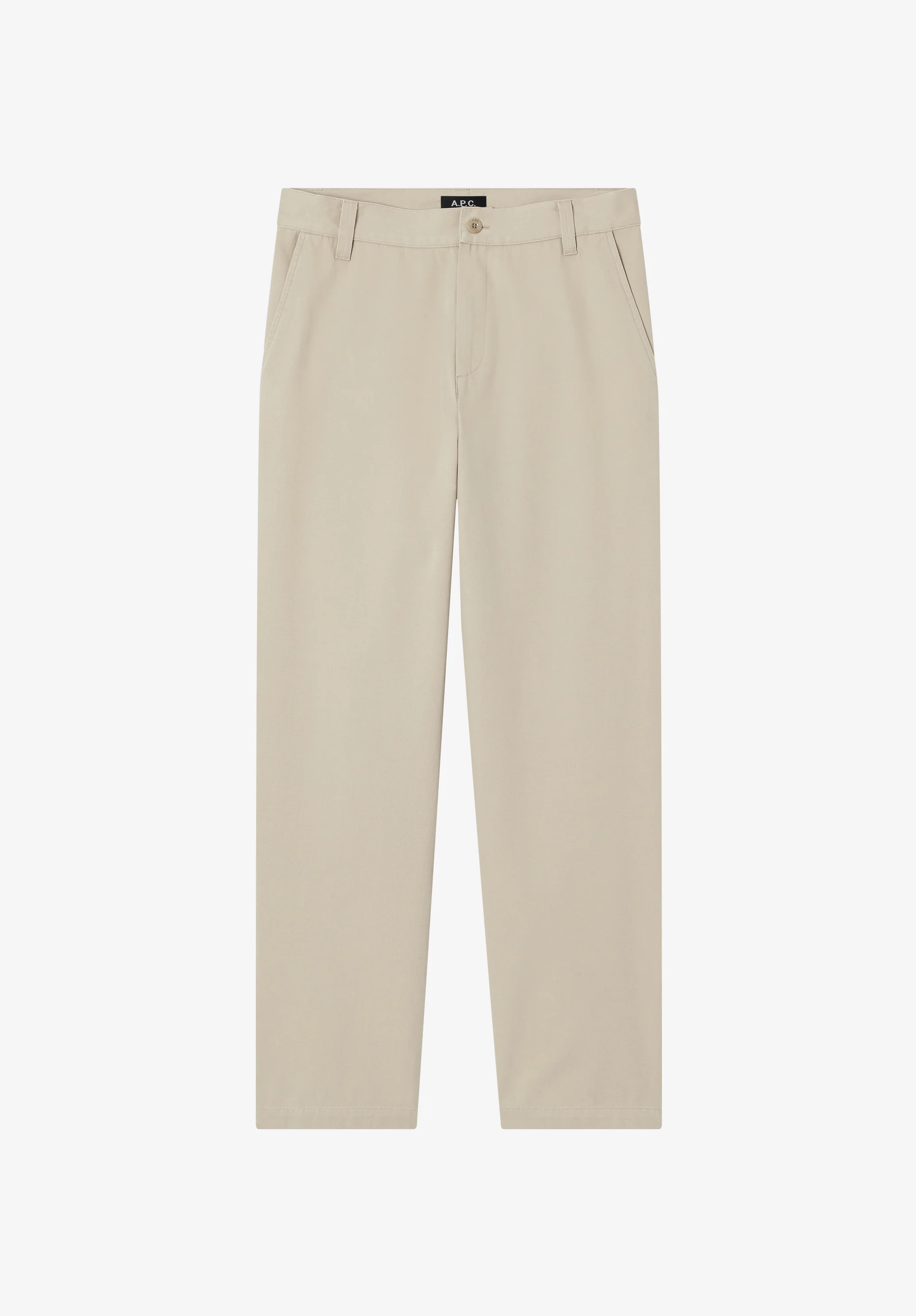Fitted straight-leg gabardine chinos