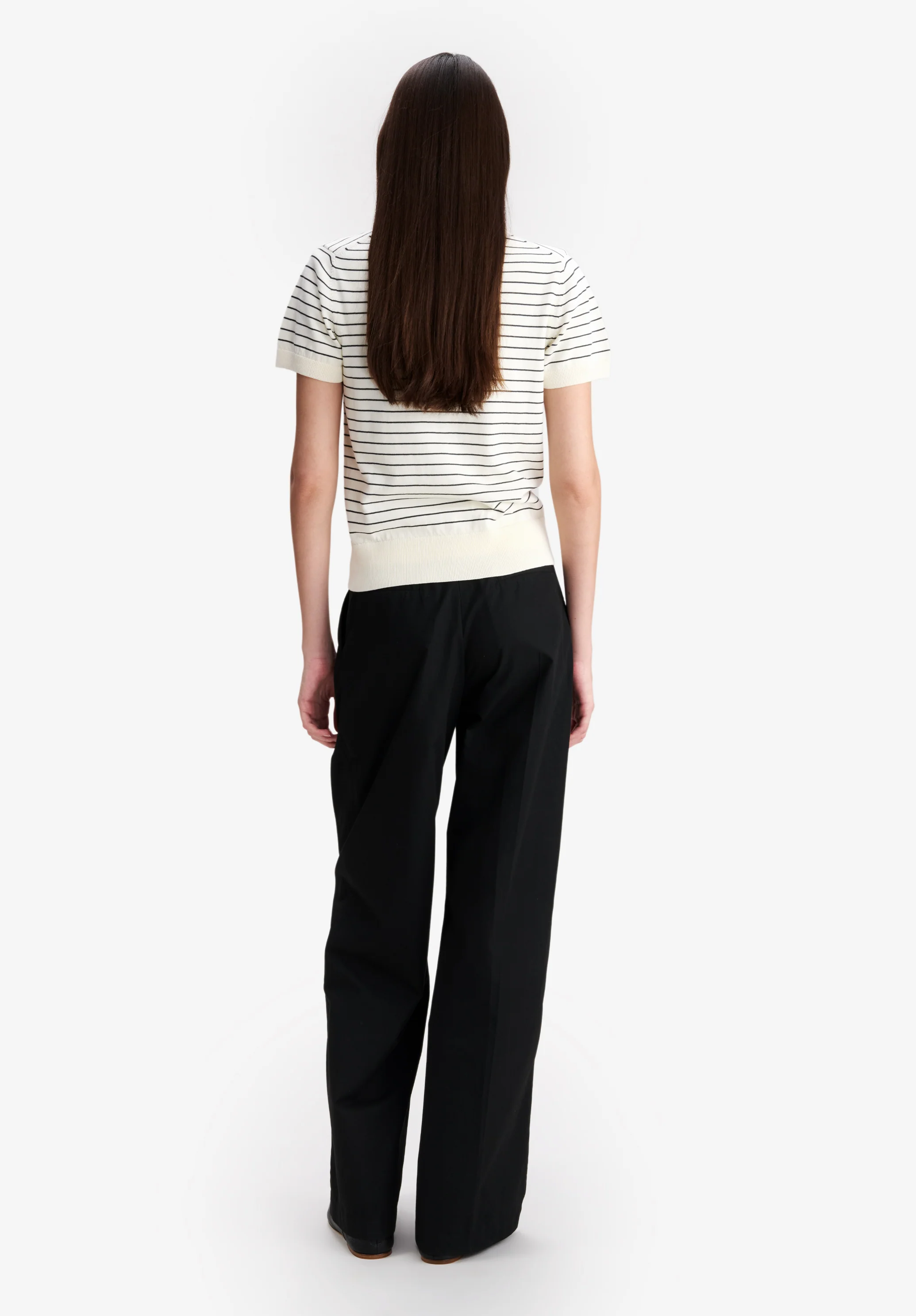 Fitted striped ecru polo - Image 3