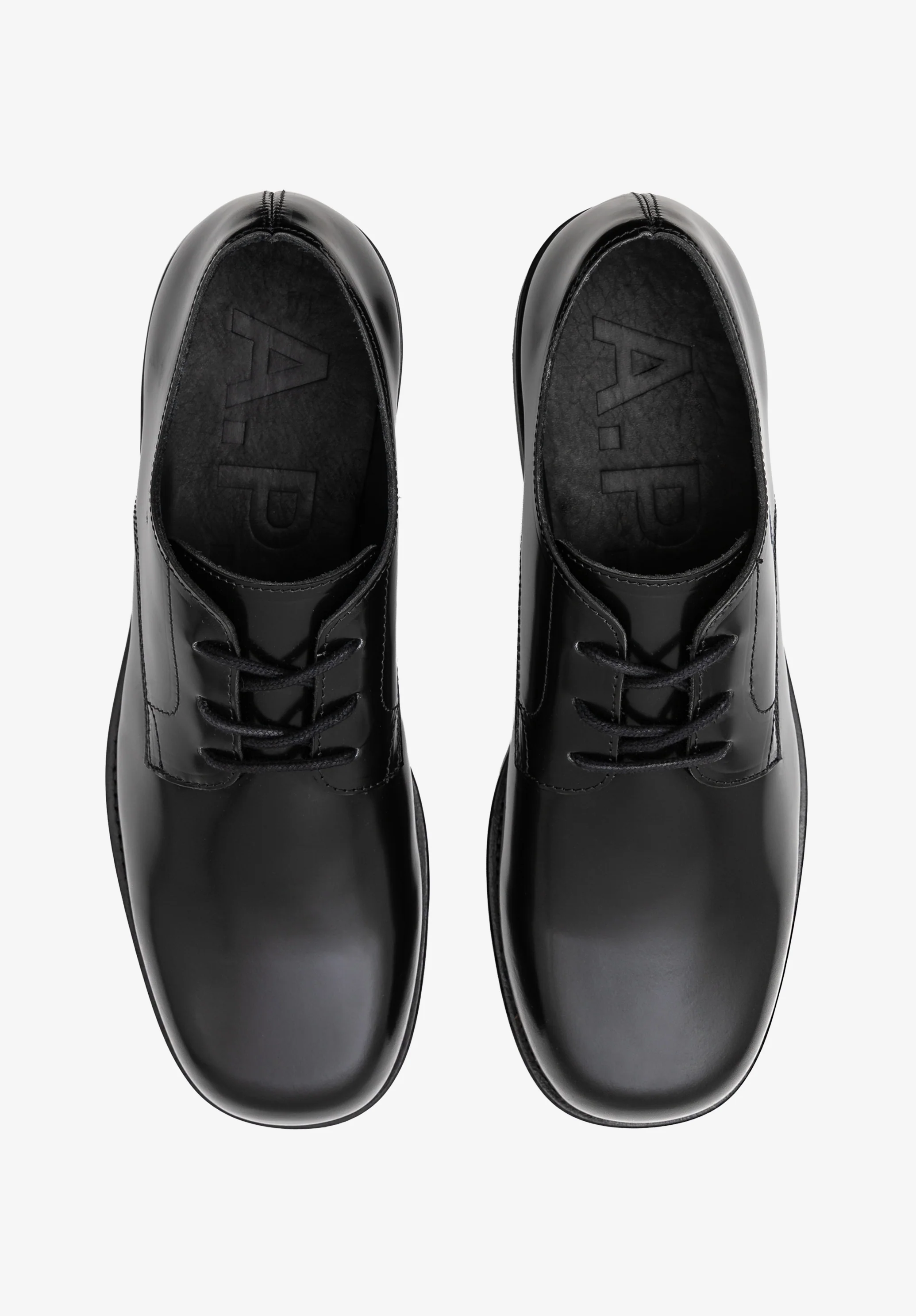 Glazed leather derbies. - Image 3