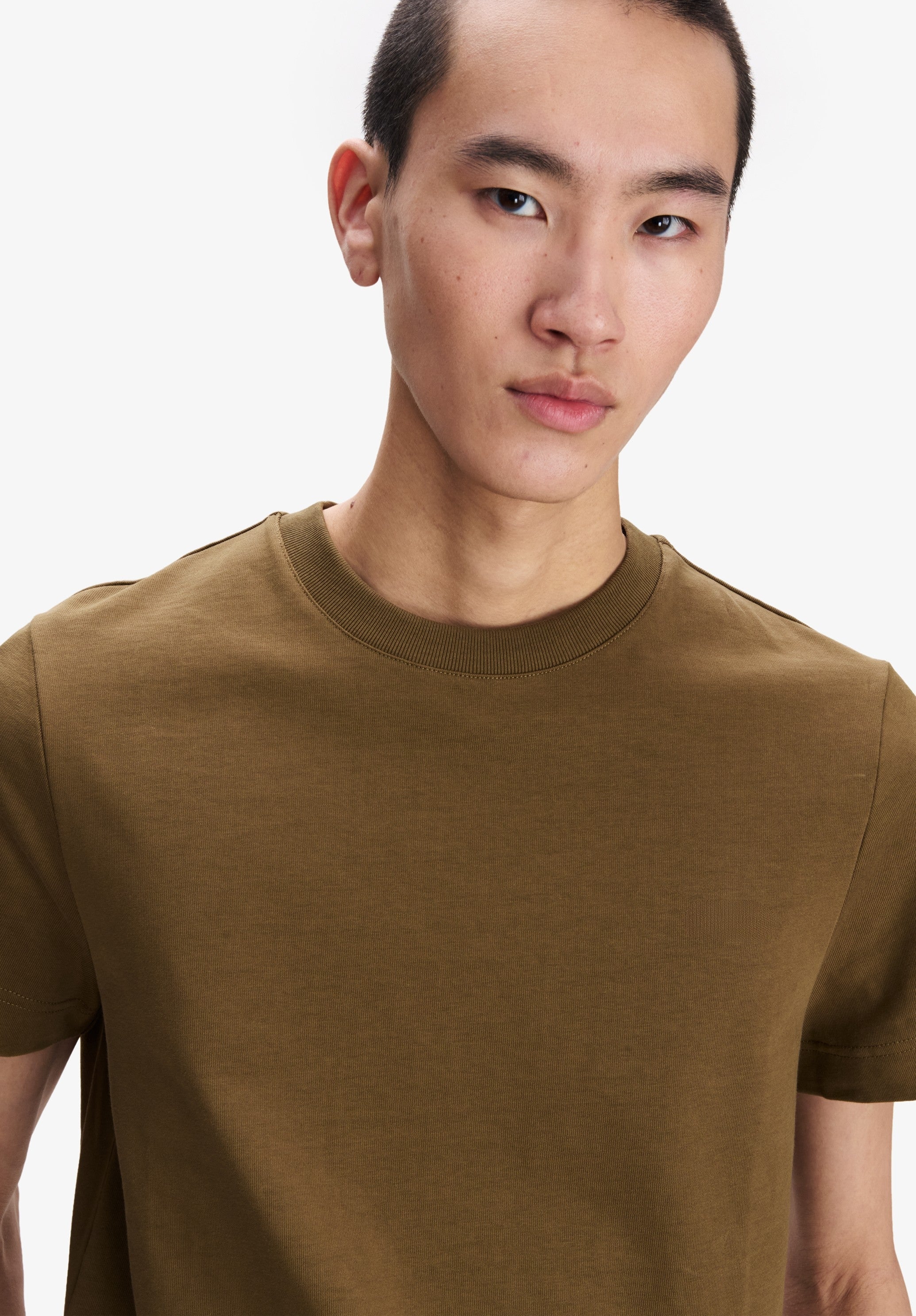 Khaki organic cotton T-shirt - Image 4