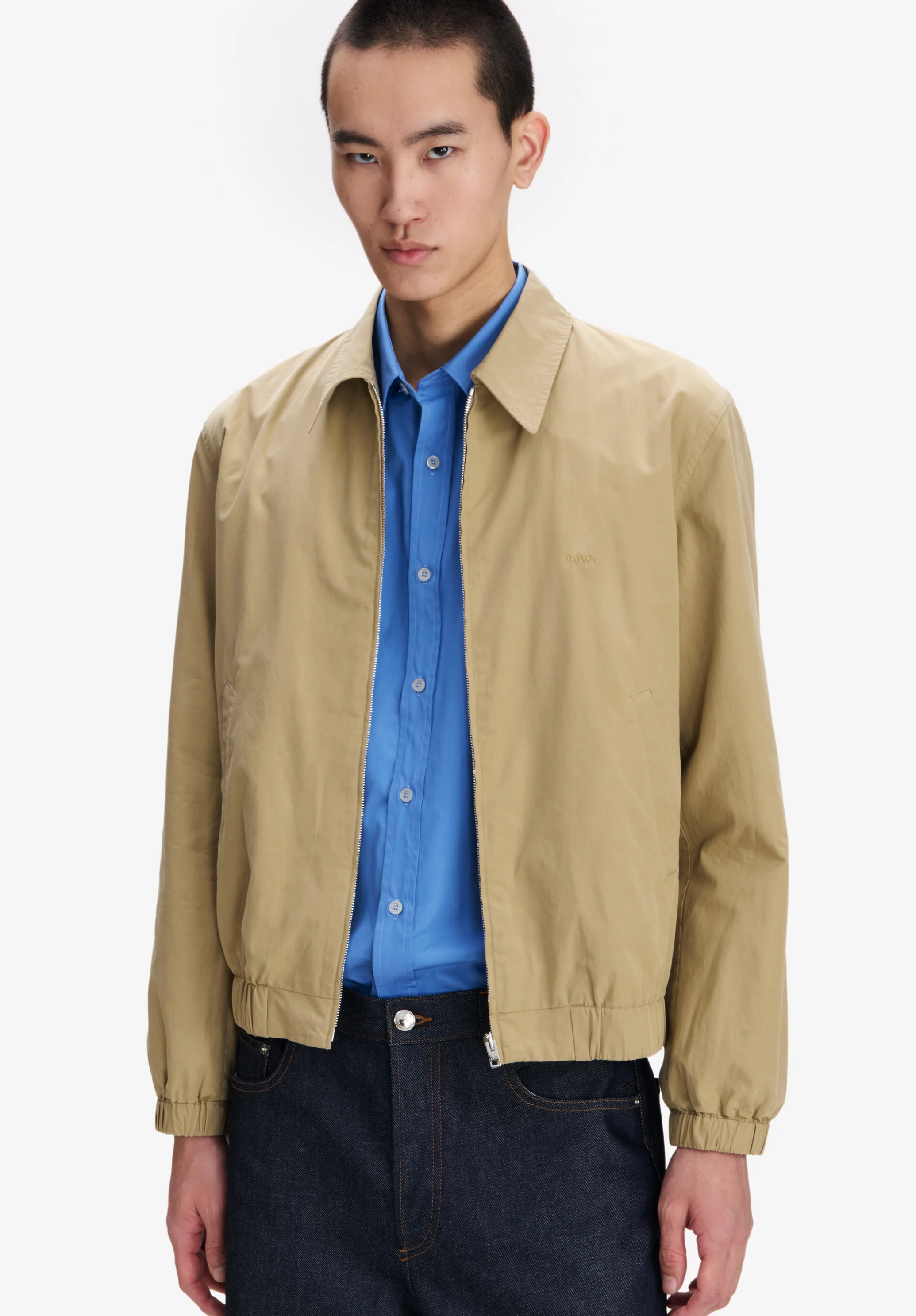 Lightweight beige cotton jacket - Image 4