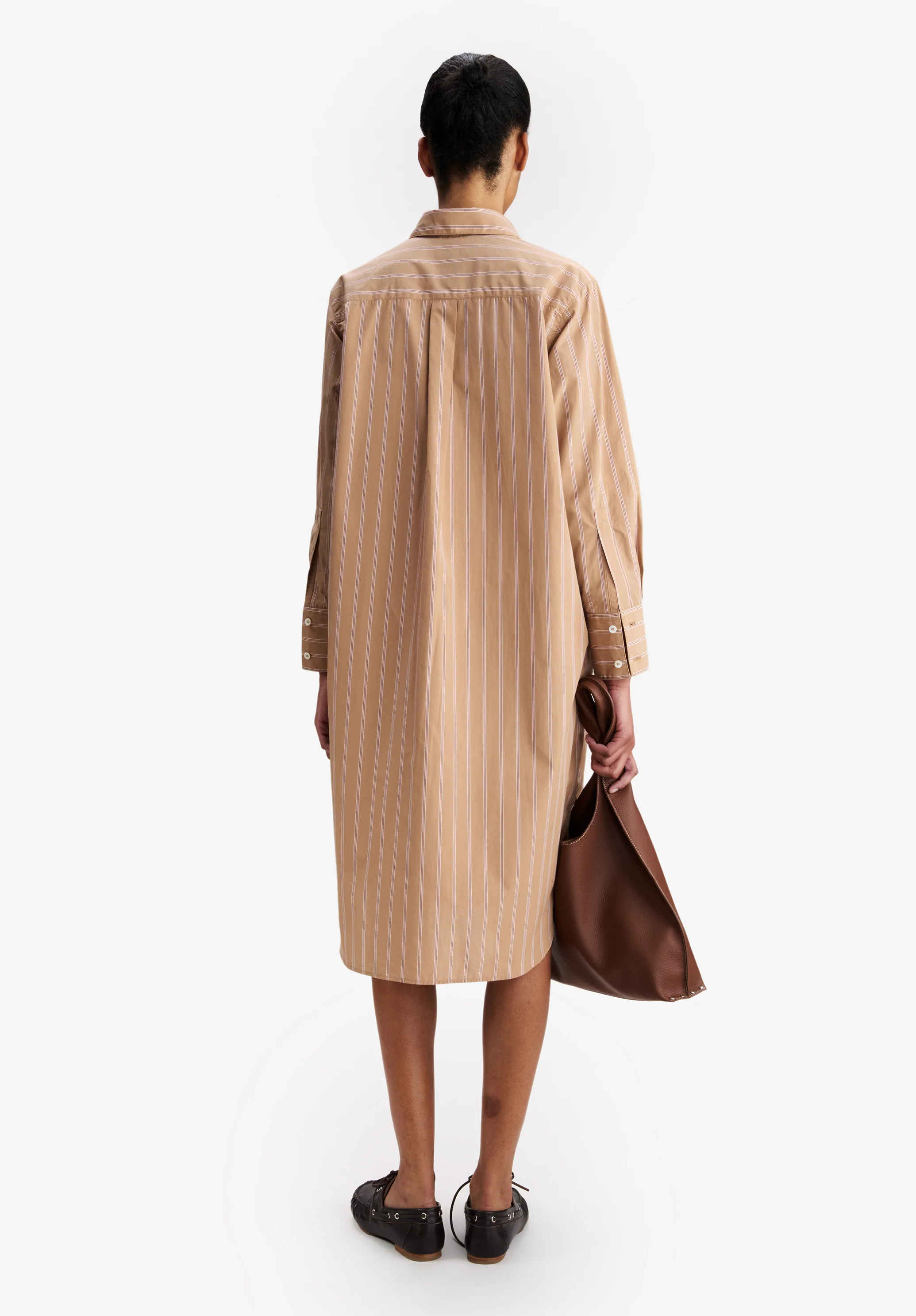 Long beige shirt dress - Image 3
