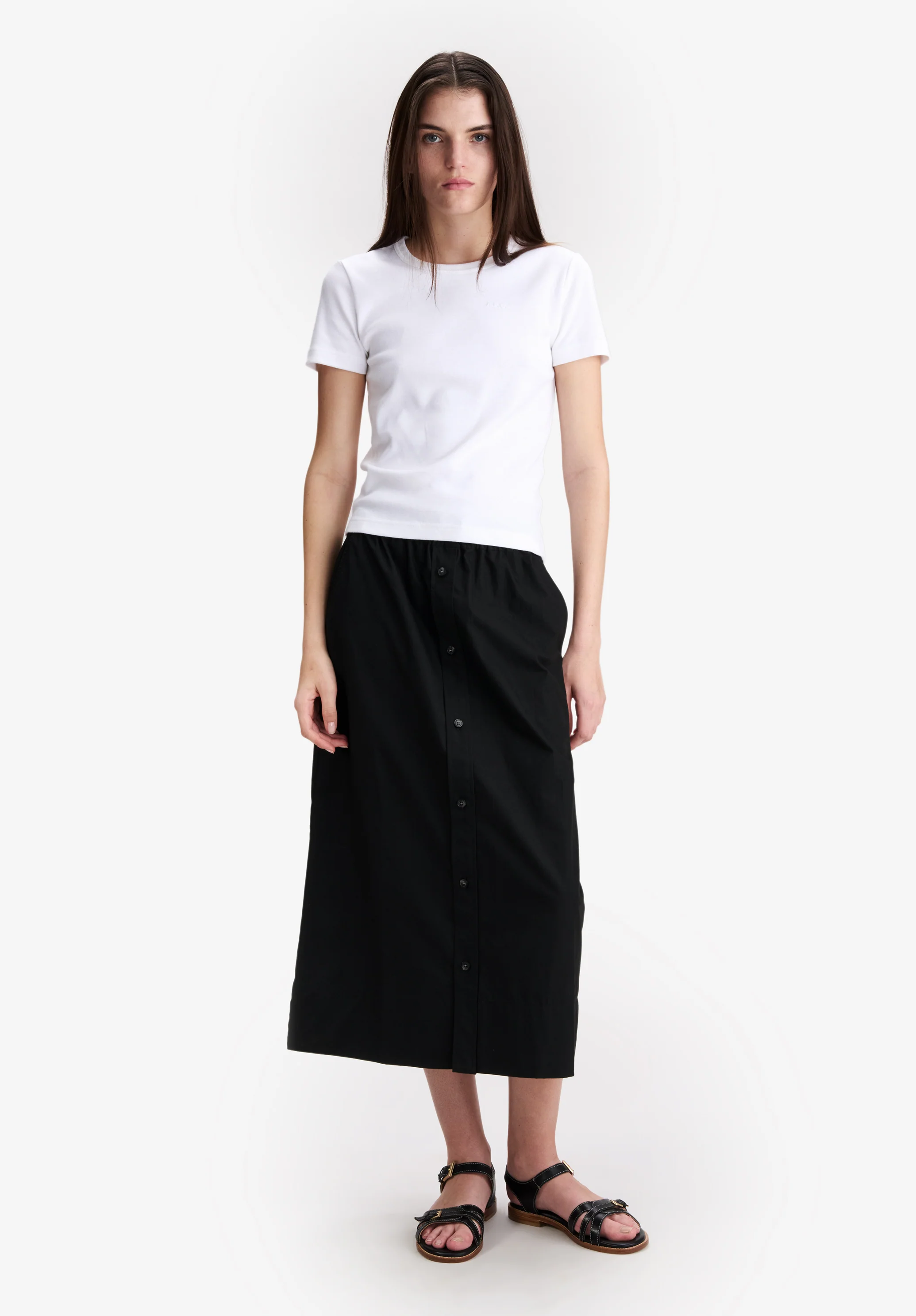Long black organic cotton skirt - Image 2