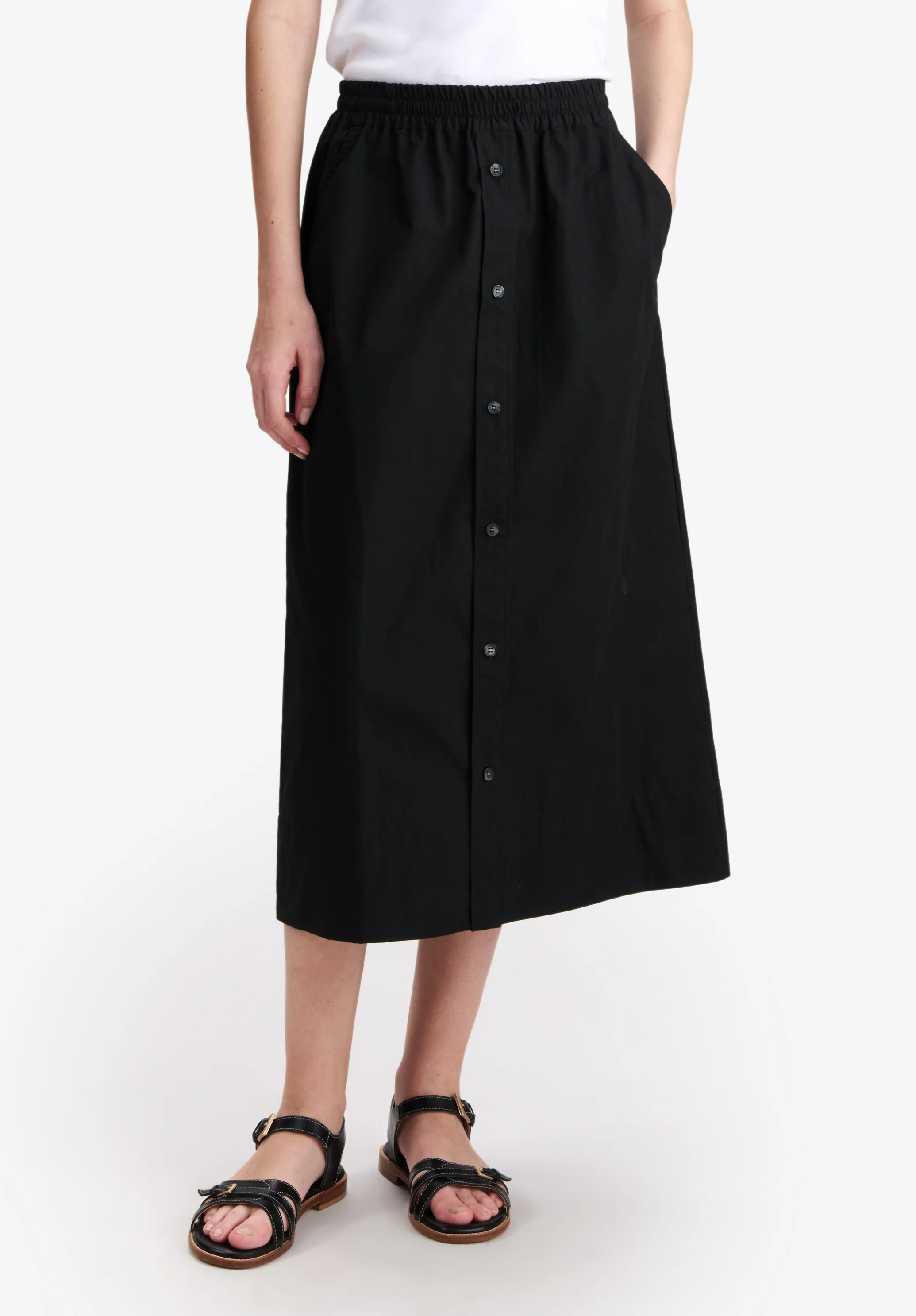 Long black organic cotton skirt - Image 4