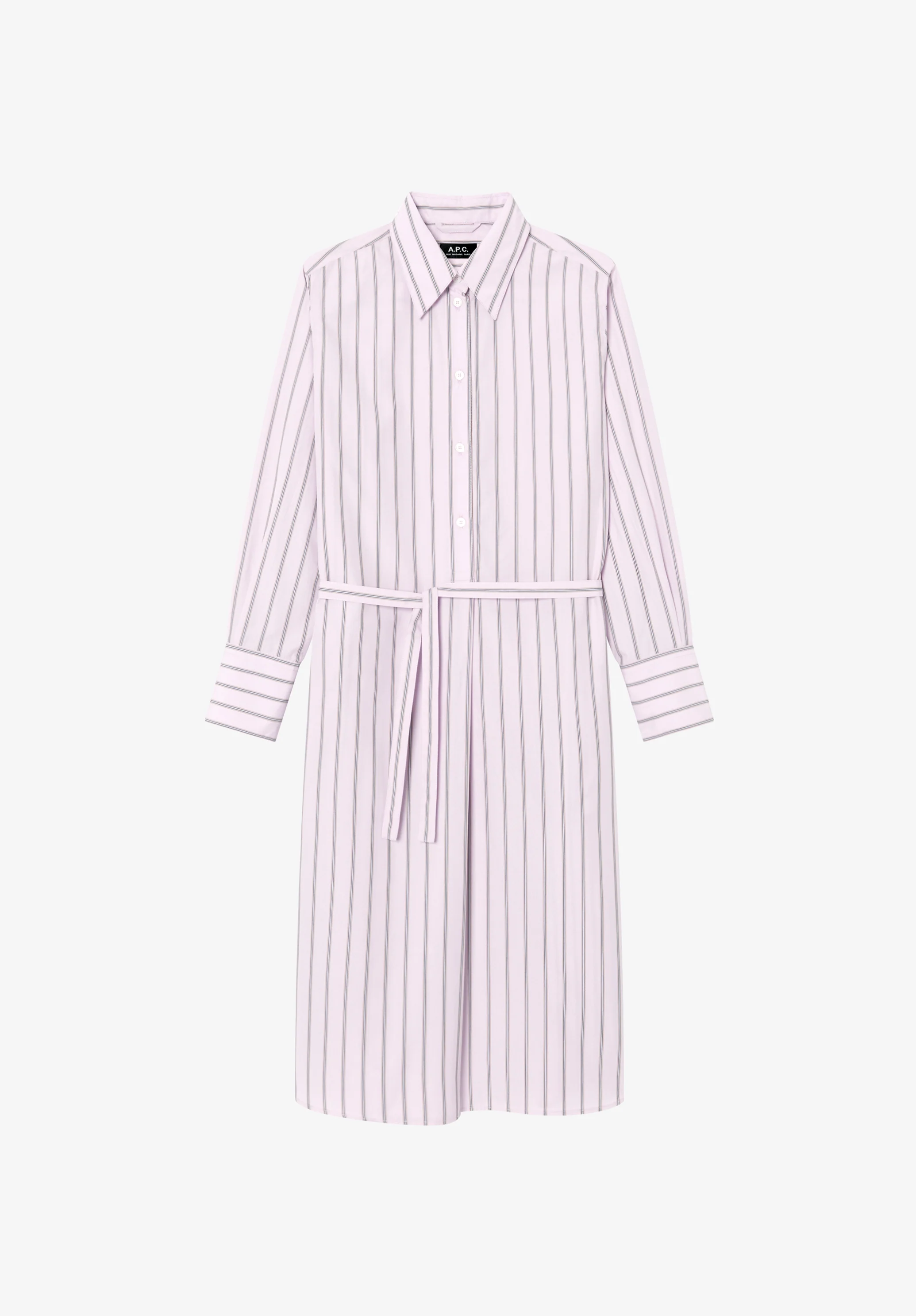 Long pink shirt dress