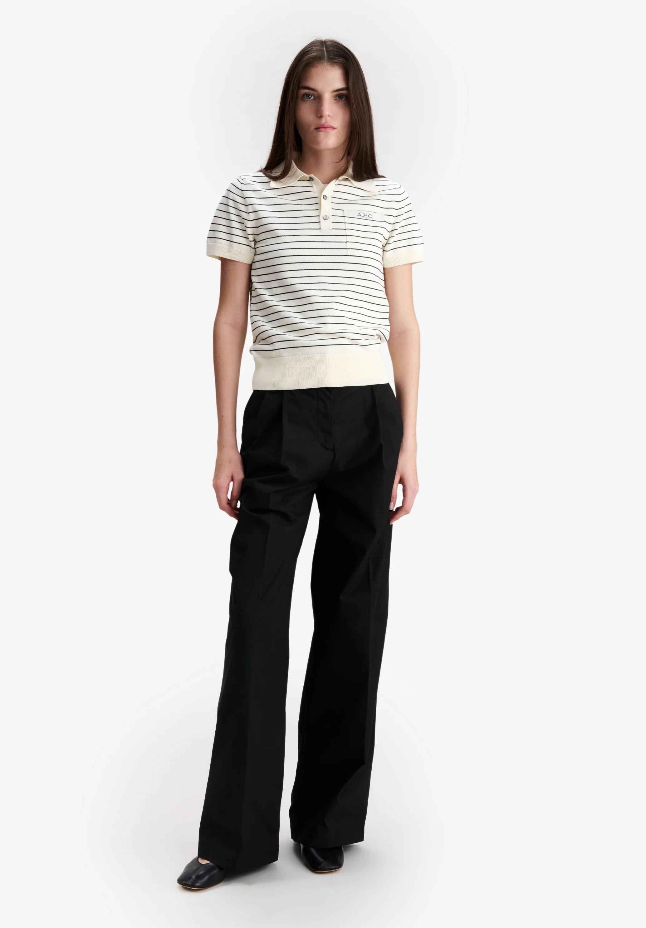 Loose black organic cotton trousers - Image 2