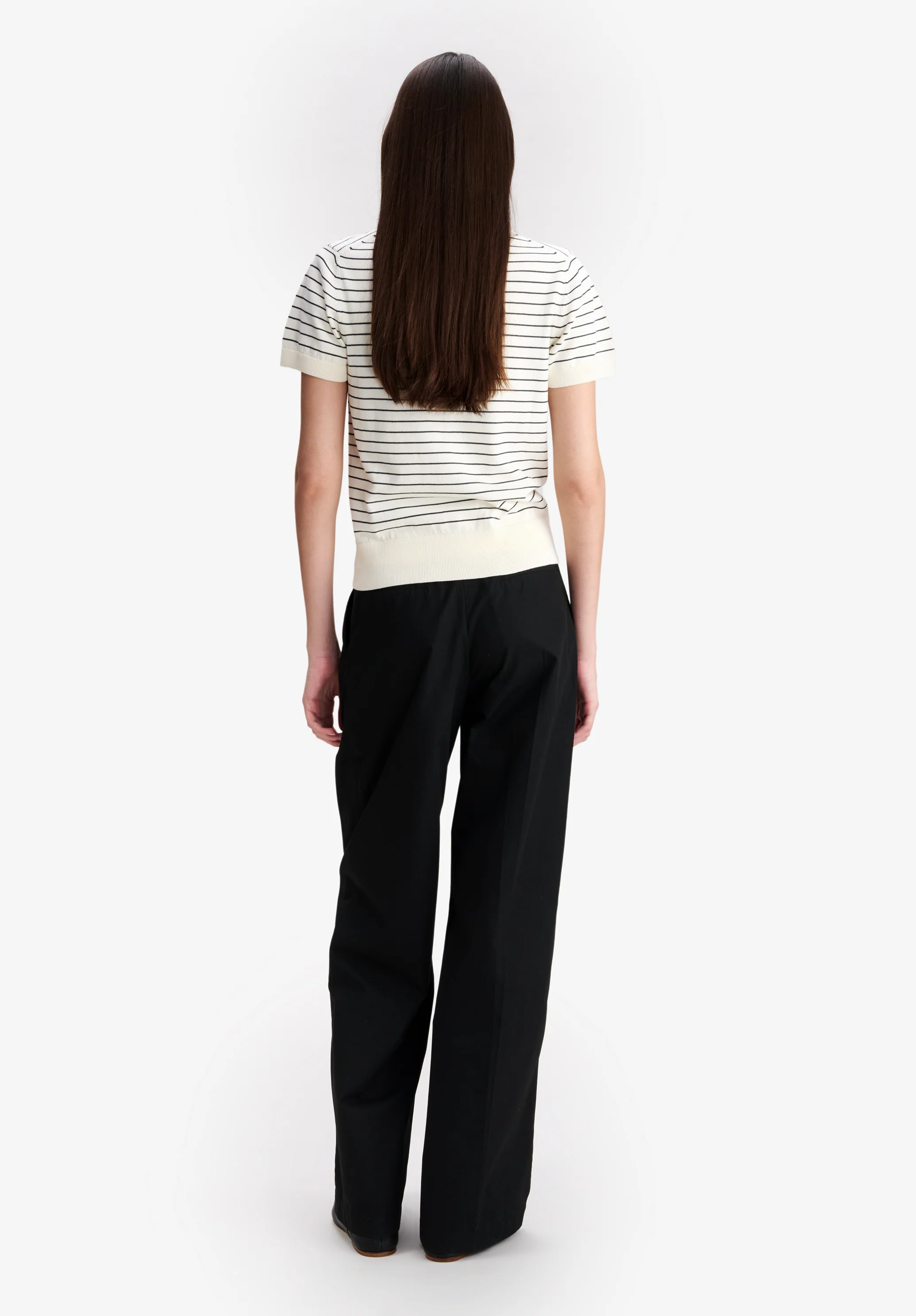 Loose black organic cotton trousers - Image 3