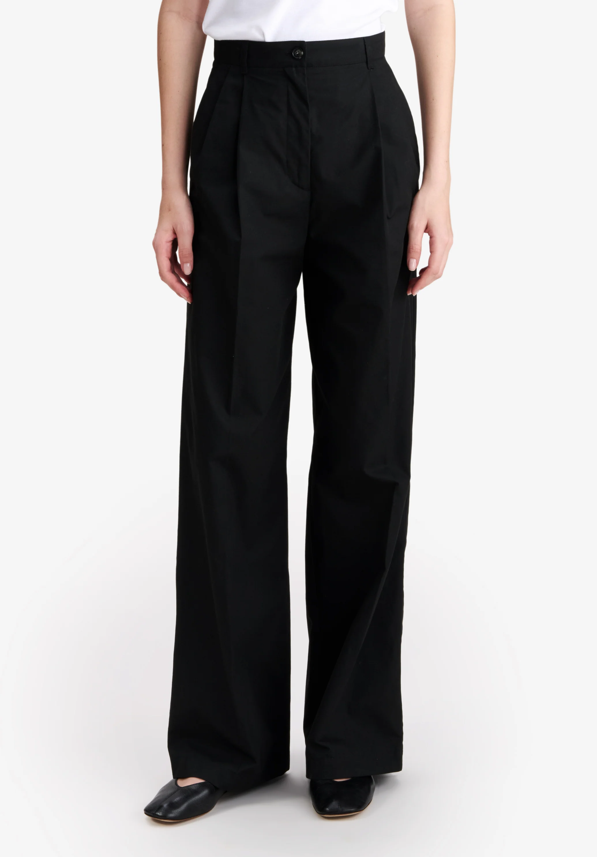 Loose black organic cotton trousers - Image 4