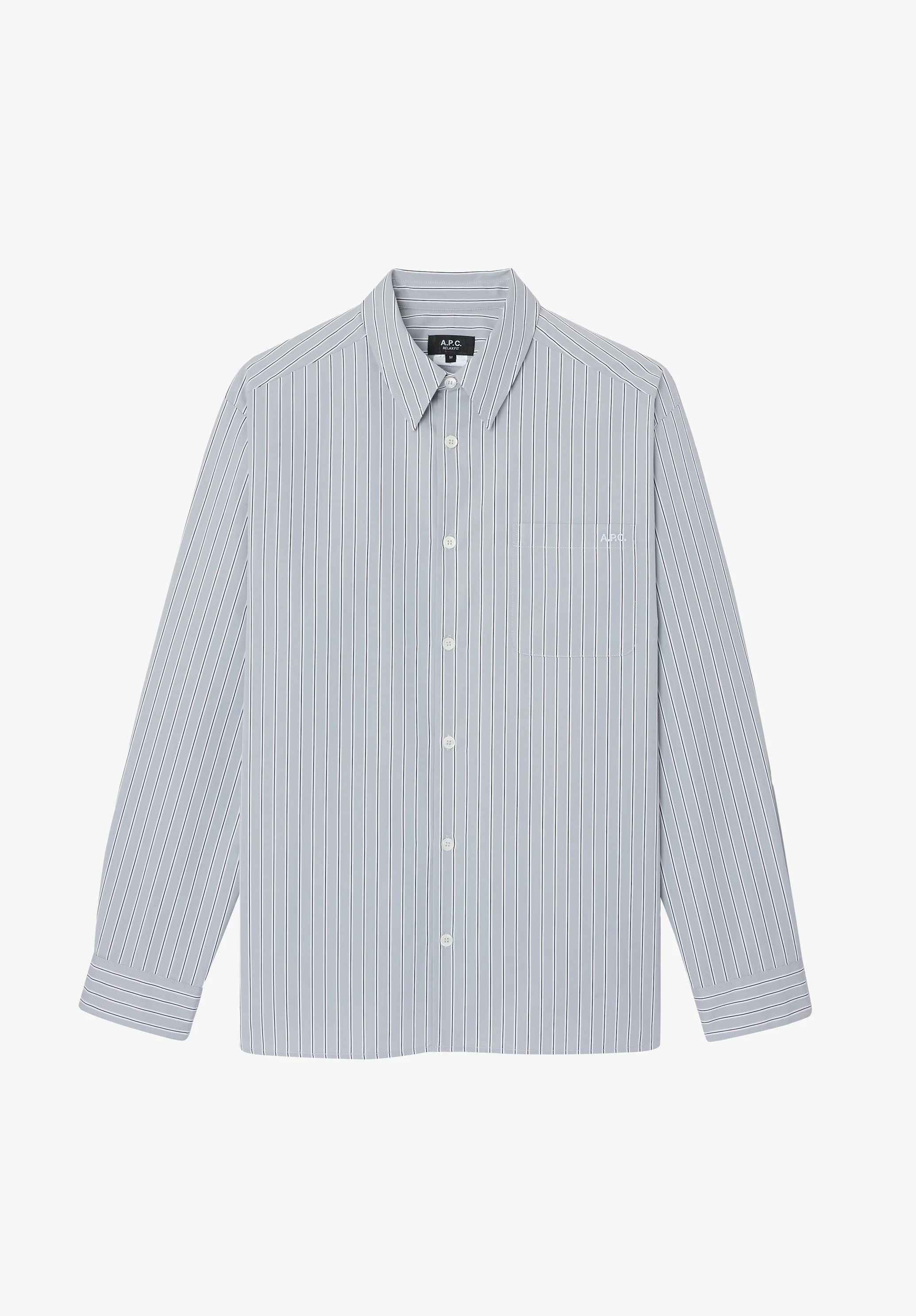 Loose-fit grey striped shirt