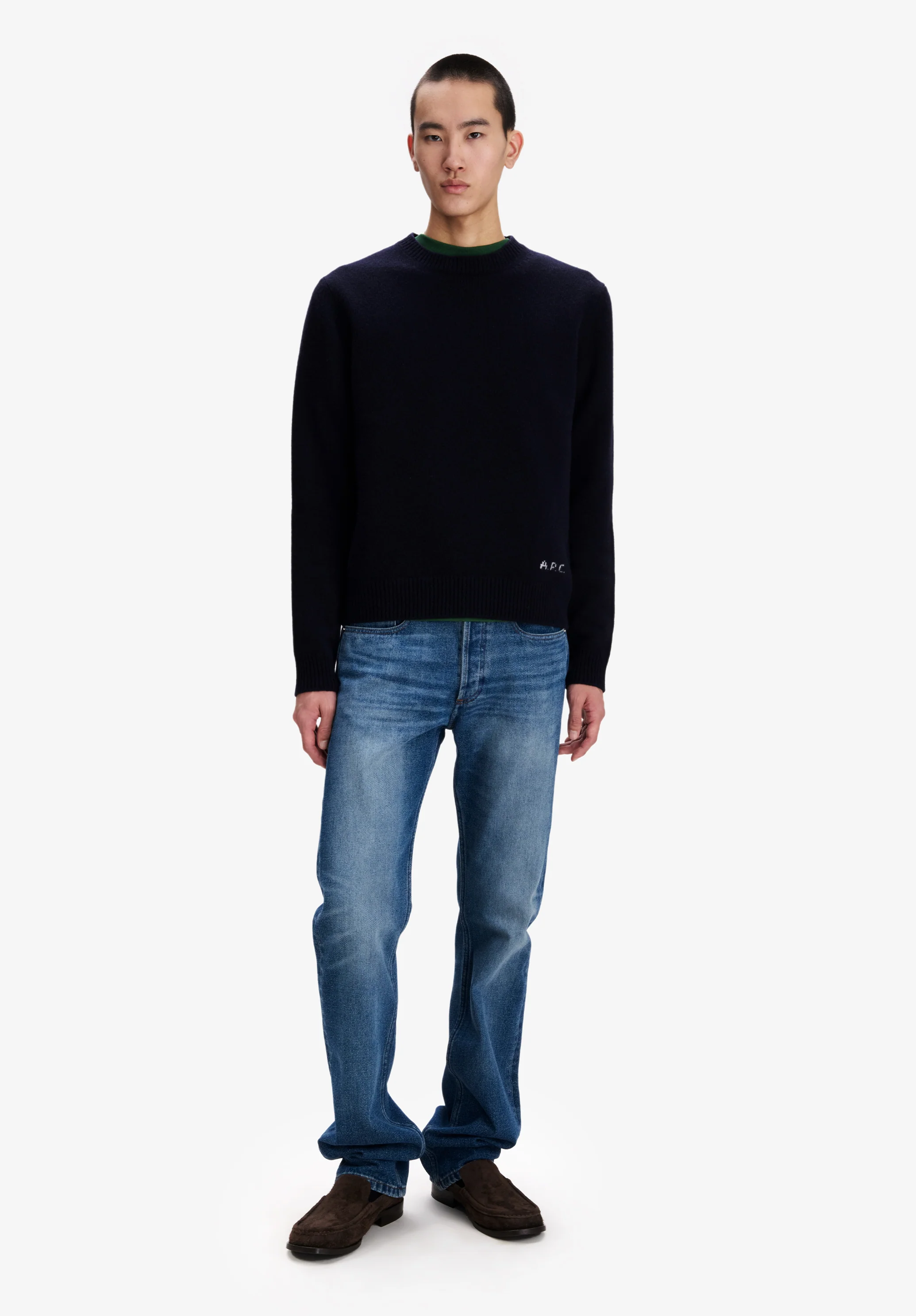Loose navy blue wool sweater - Image 2