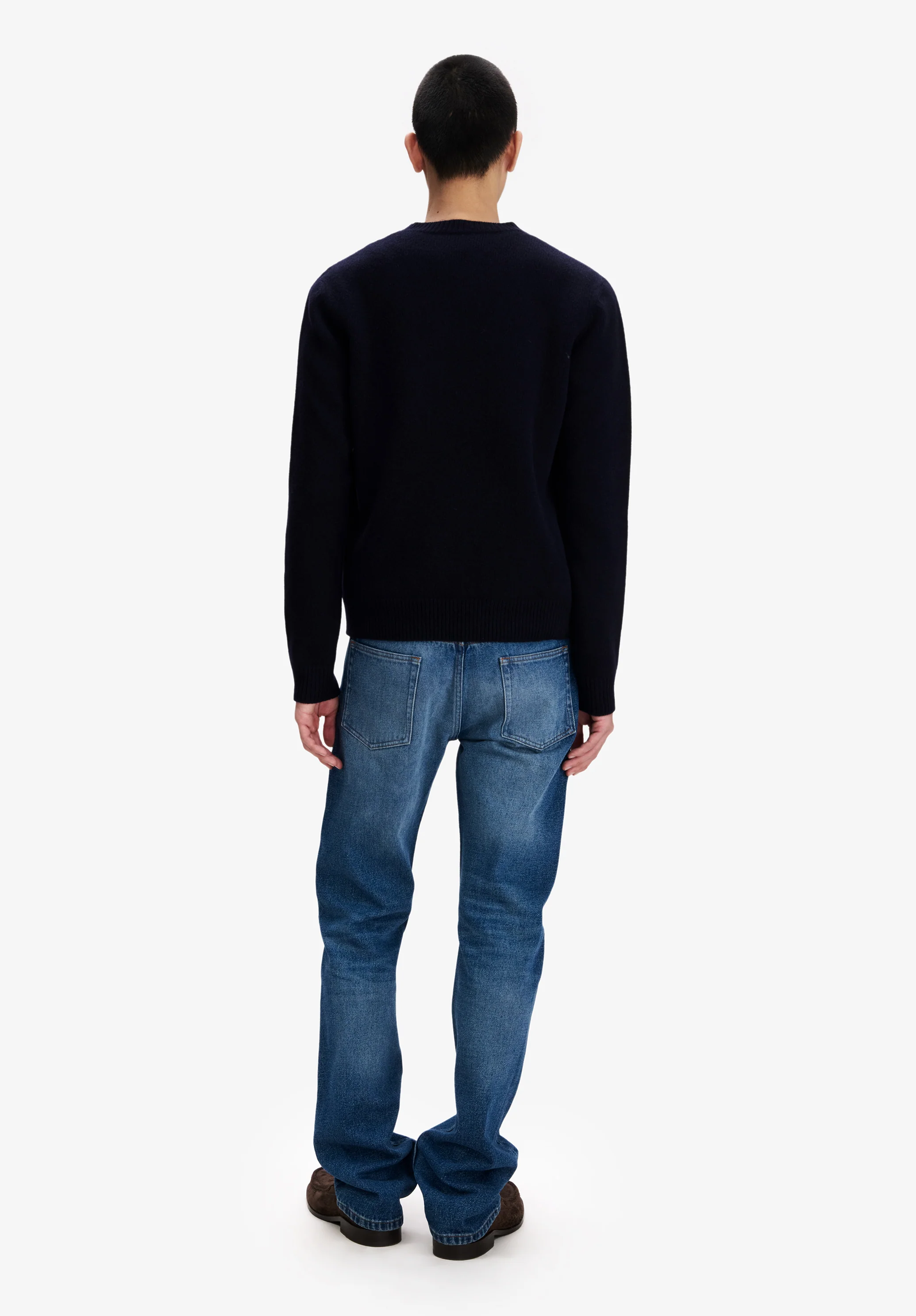 Loose navy blue wool sweater - Image 3