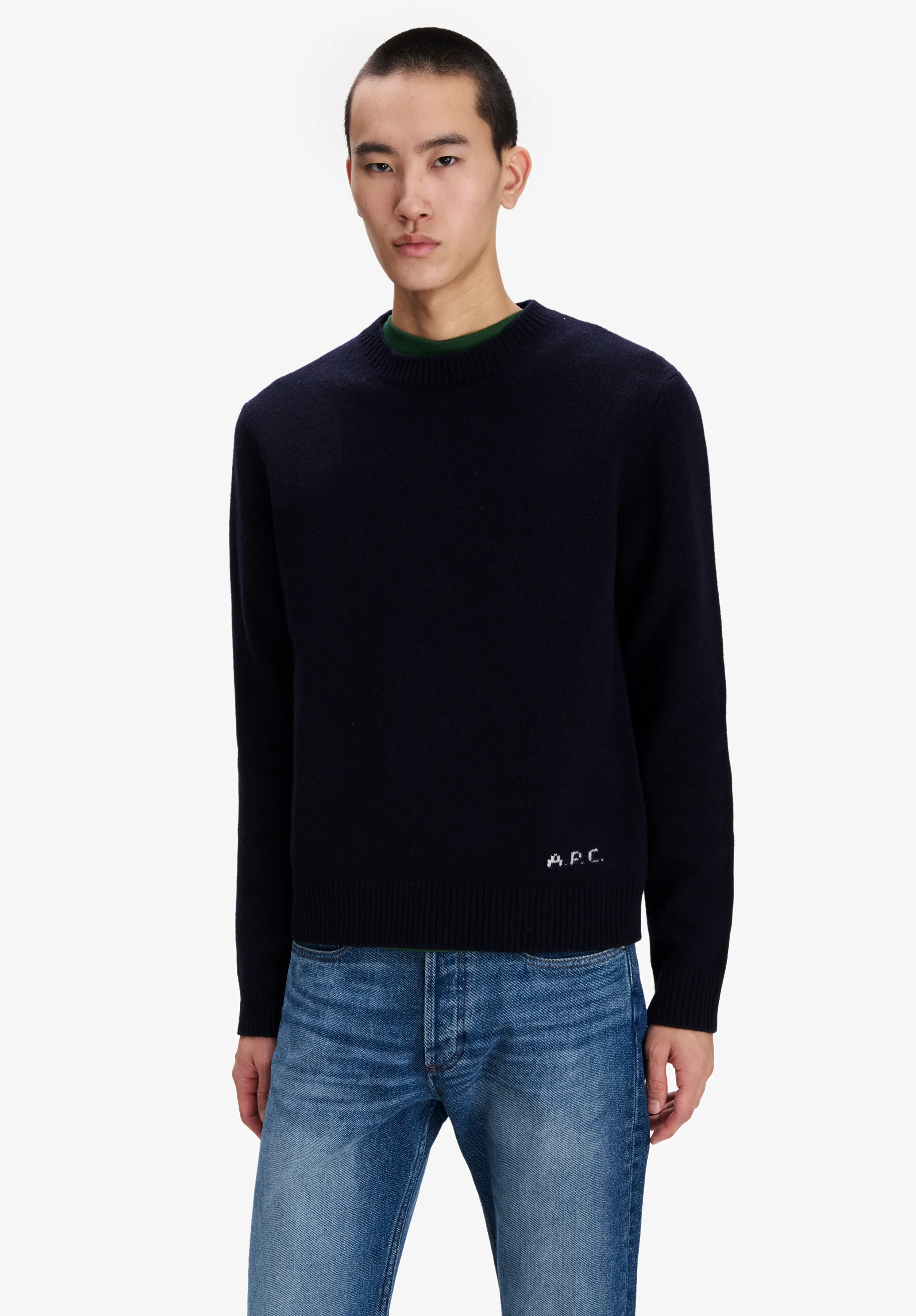 Loose navy blue wool sweater - Image 4