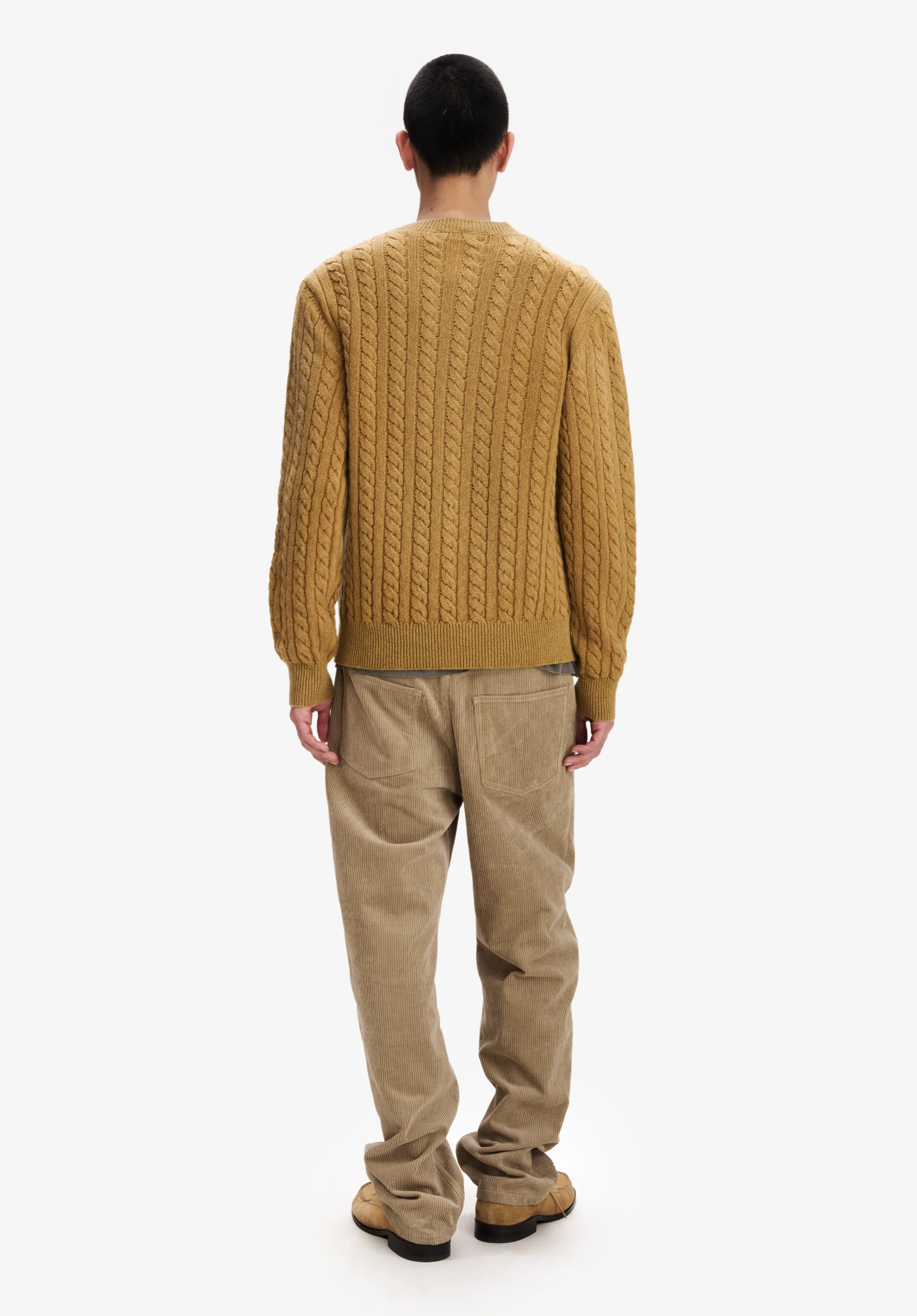 Loose tobacco cable-knit sweater - Image 3