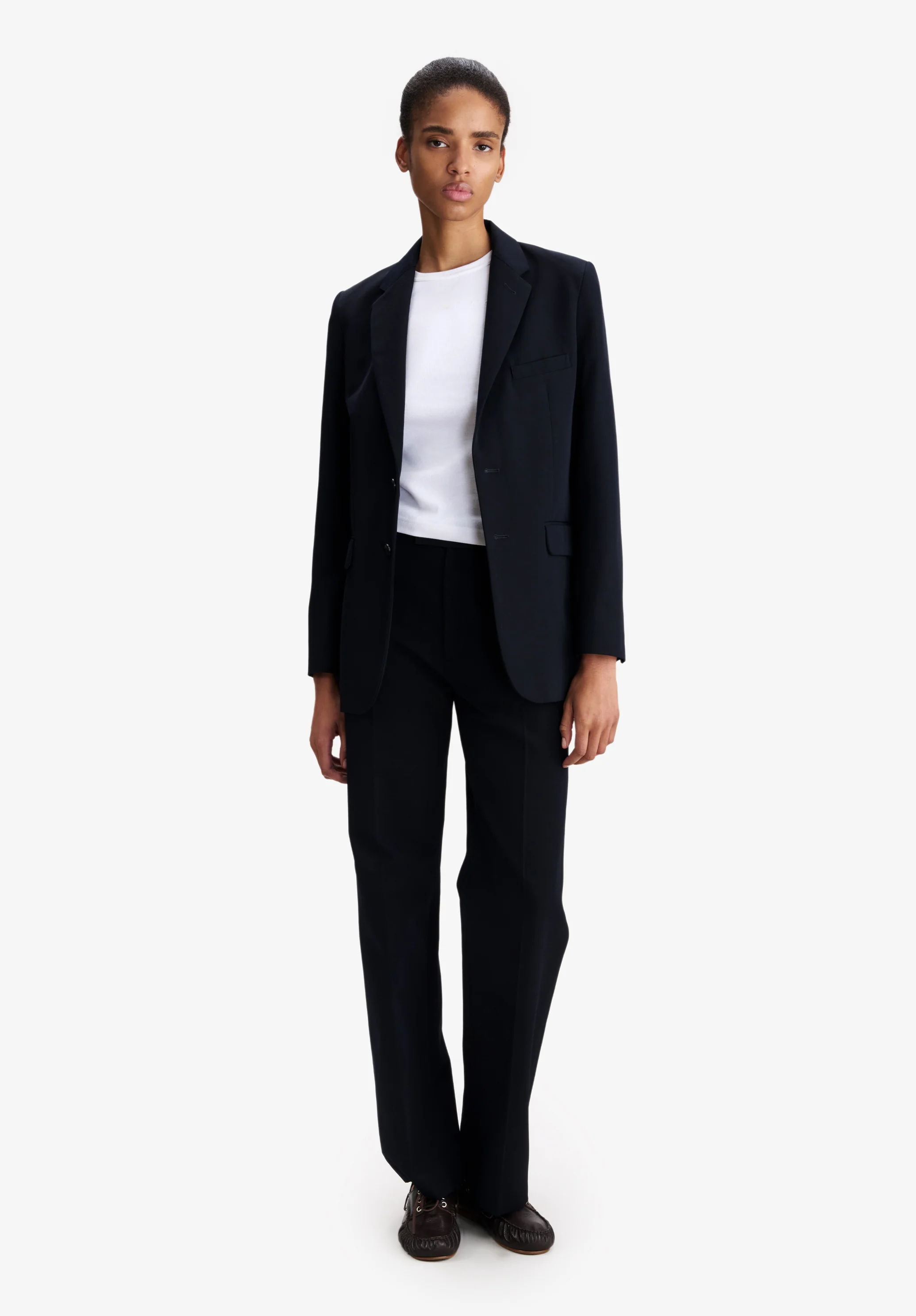 Navy blue tailored trousers - Image 2