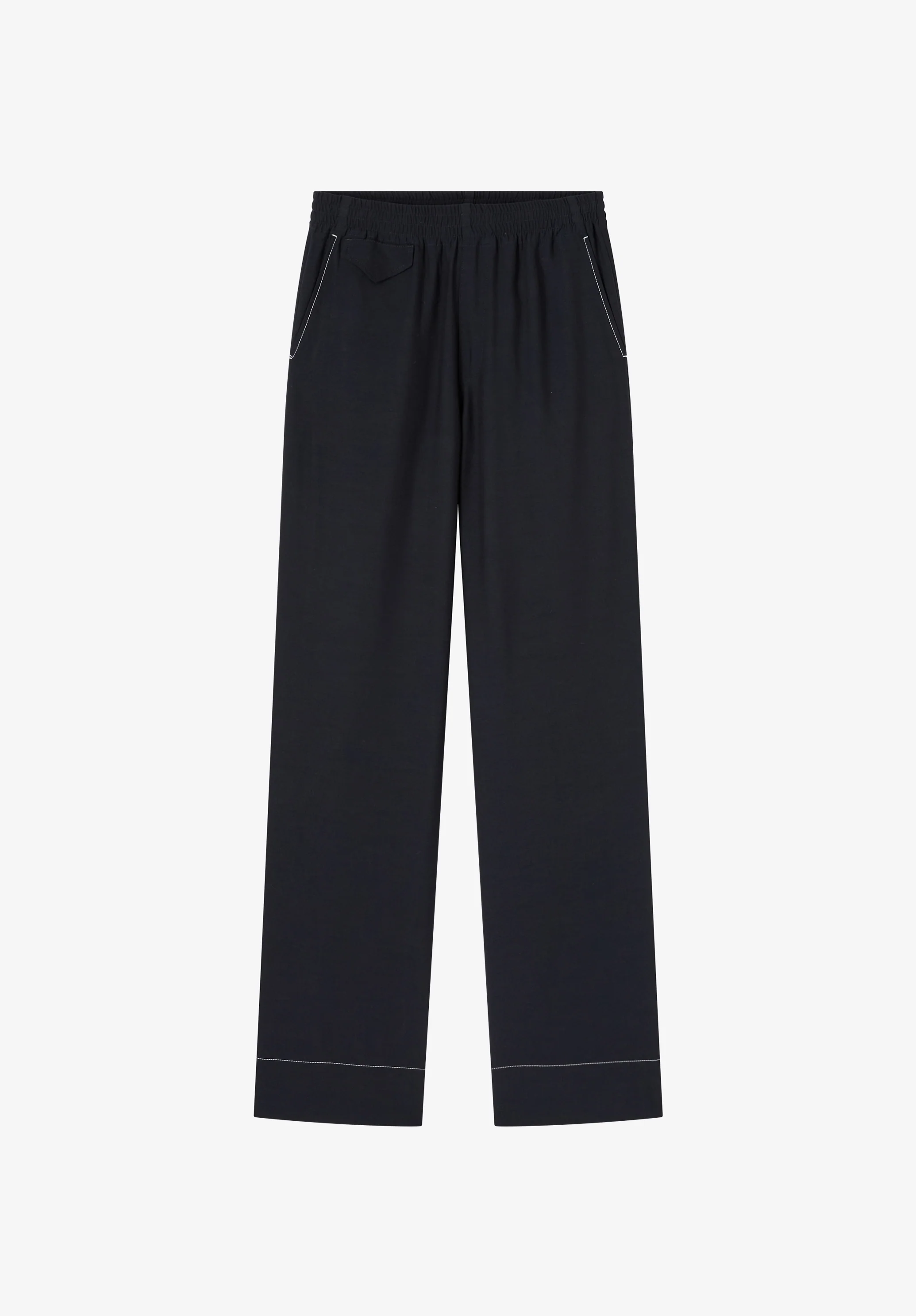 Navy blue topstitched trousers