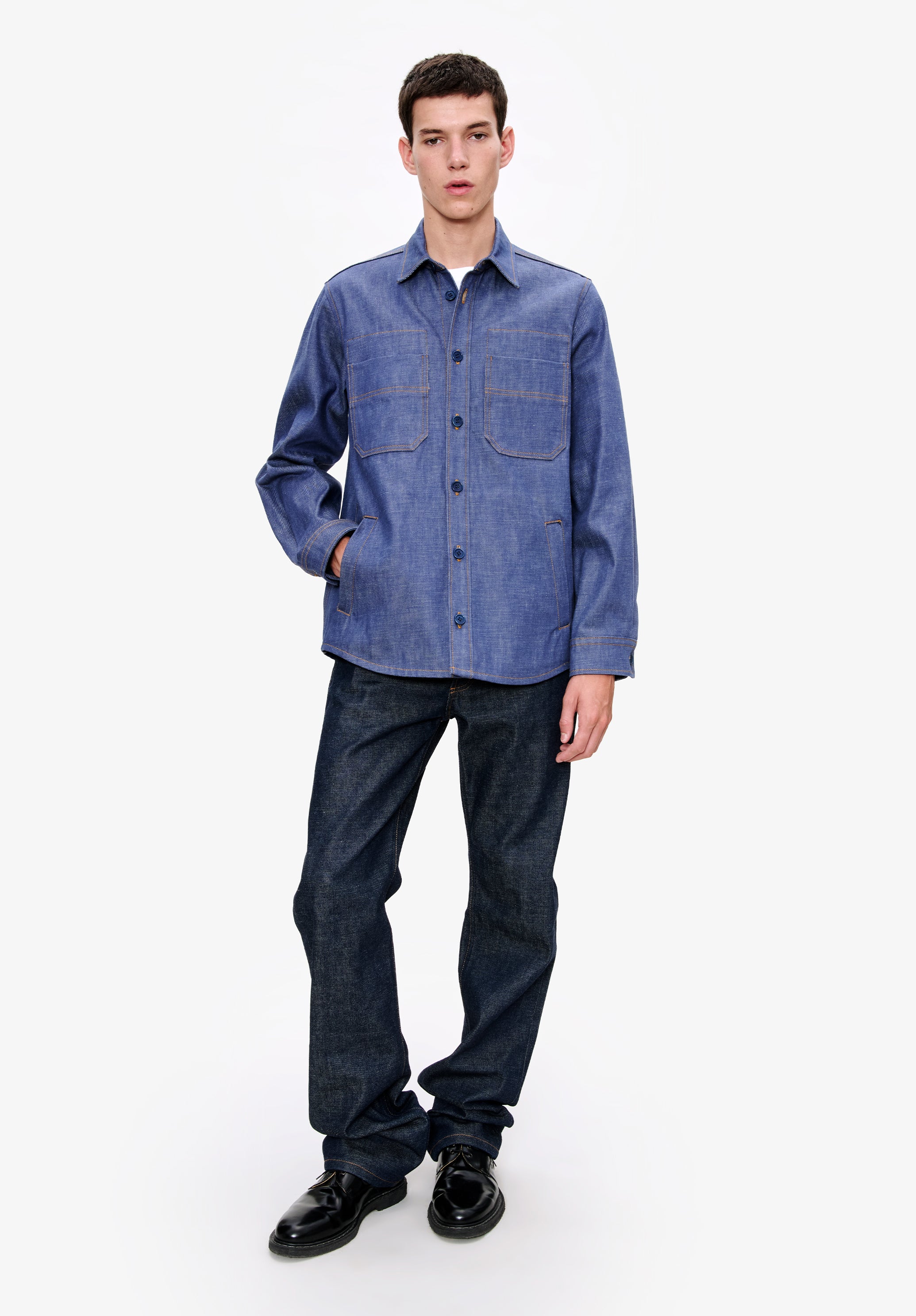 Blue denim workwear jacket - Image 4