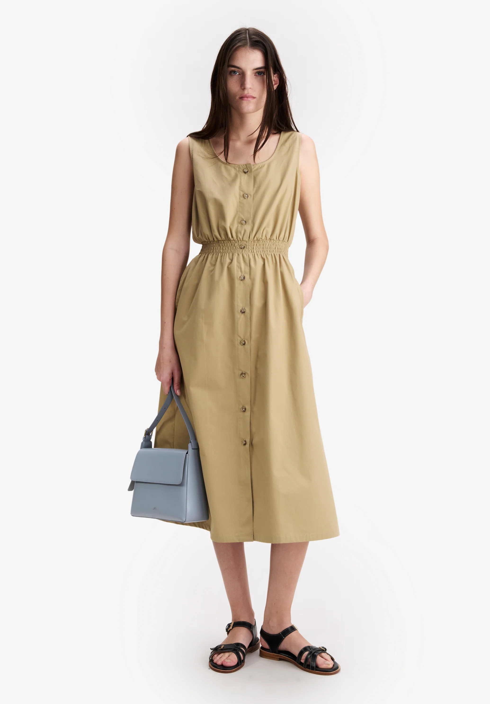 Sleeveless beige dress - Image 2