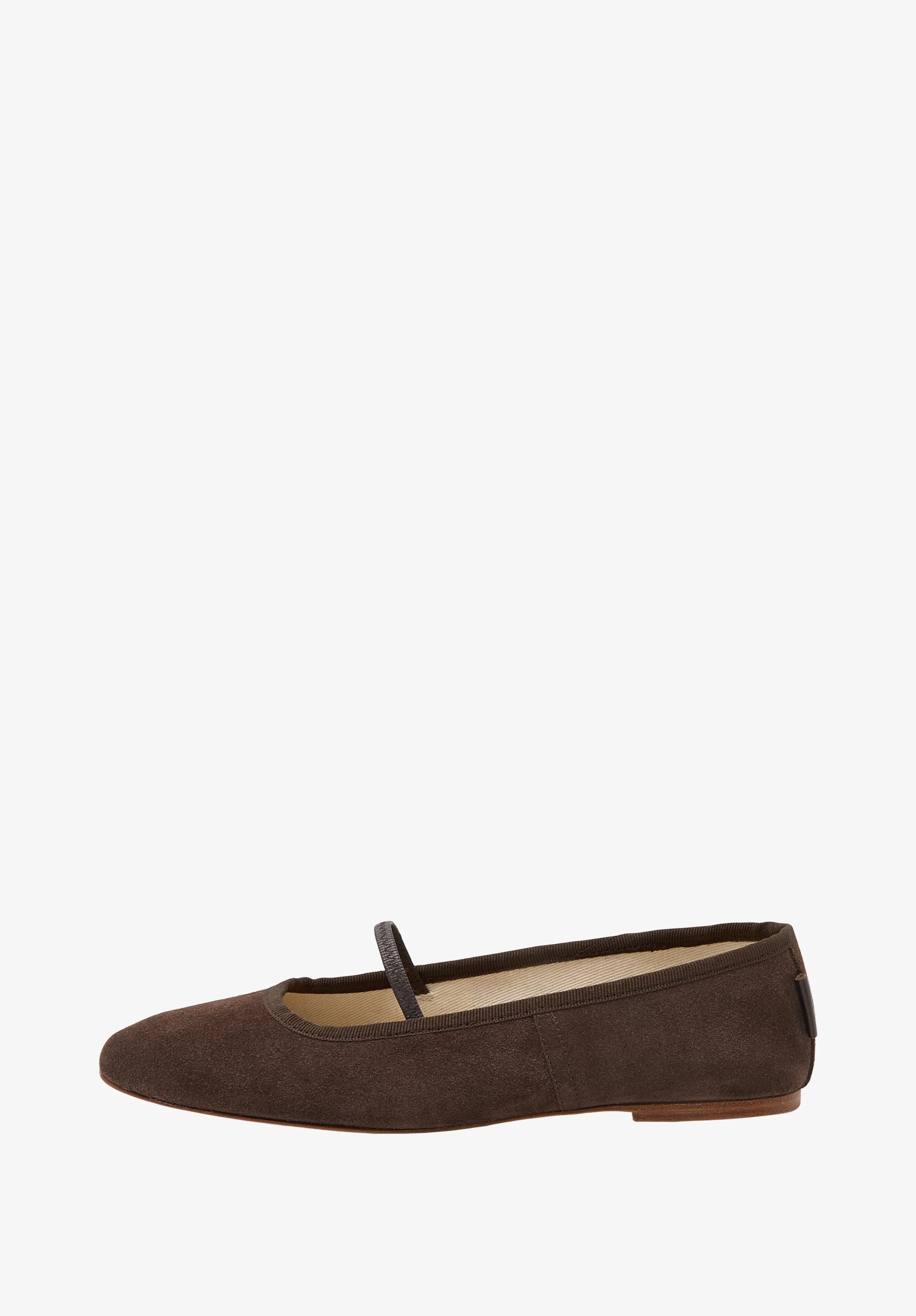 Split leather ballet flats