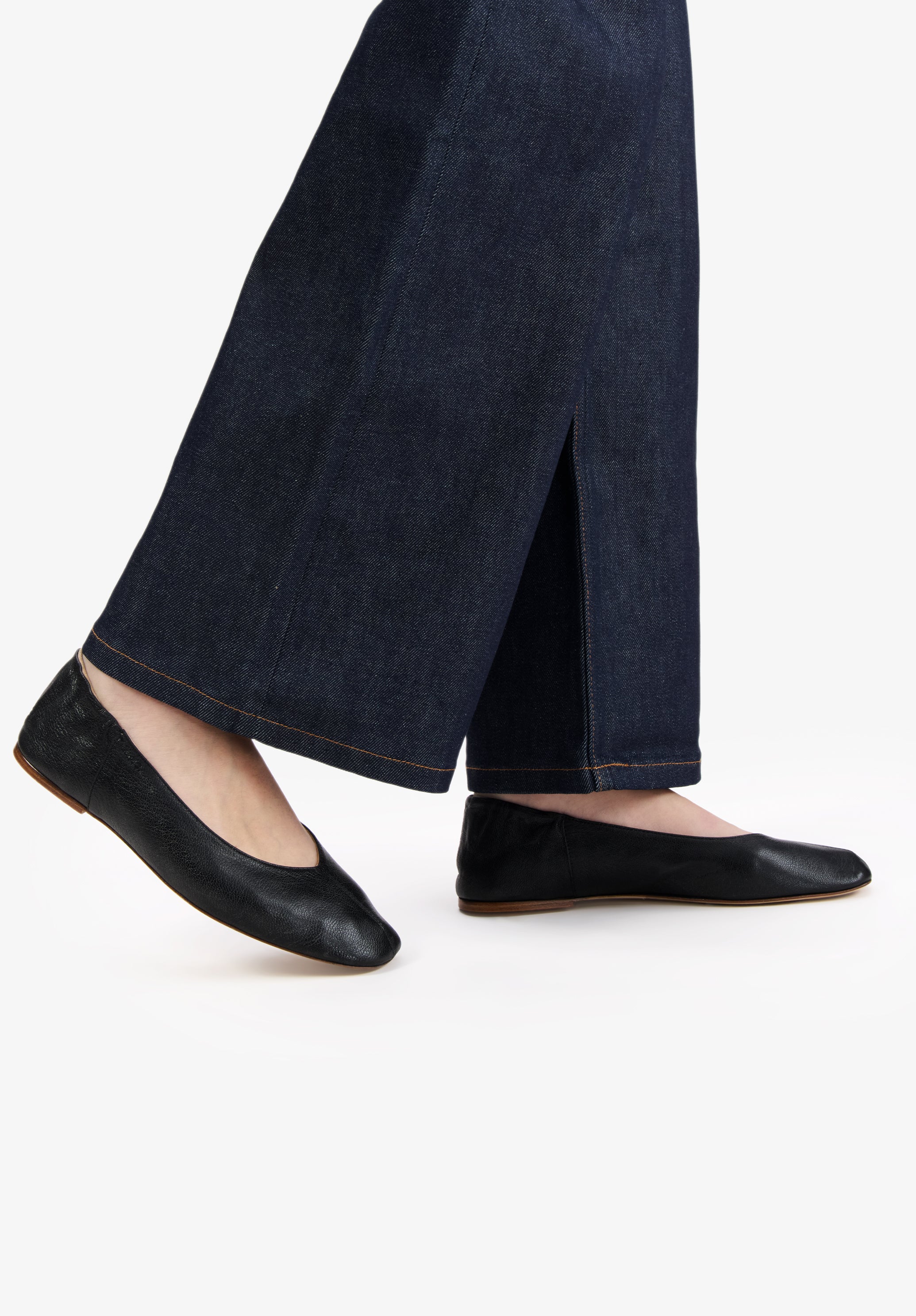 Square-toe leather ballet flats - Image 5