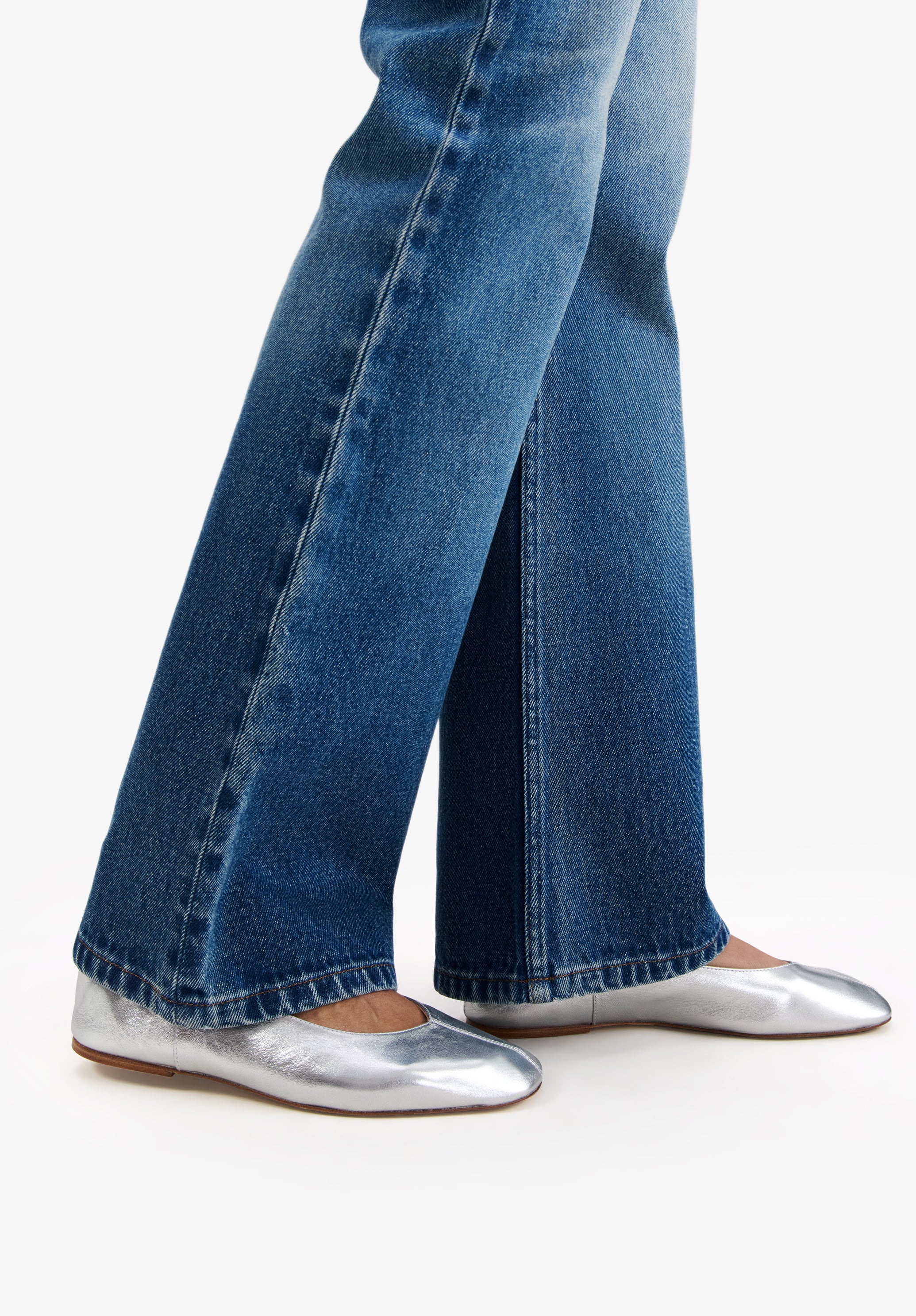 Square-toe leather ballet flats - Image 5