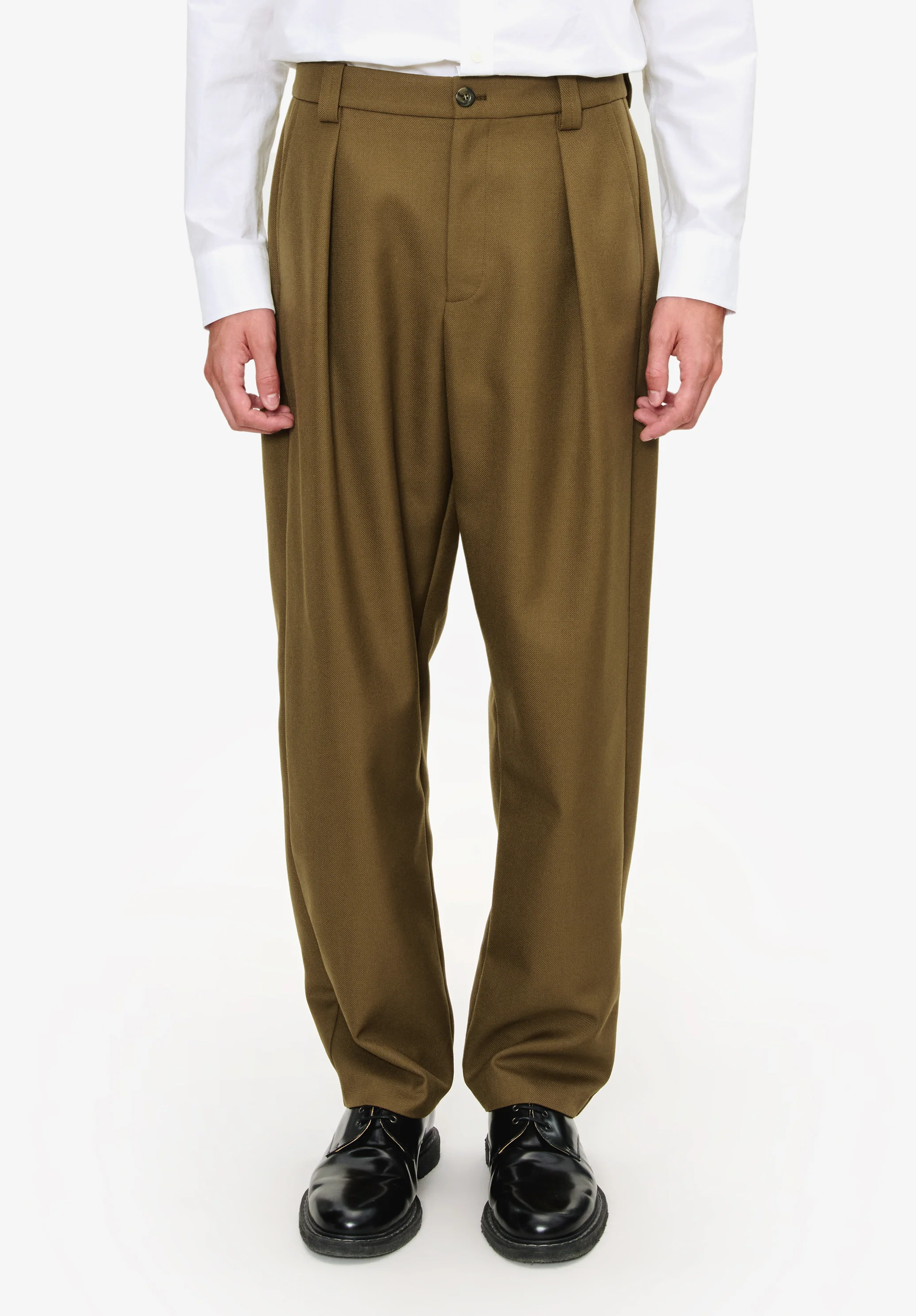 Straight, wide-leg trousers with permanent crease - Image 4