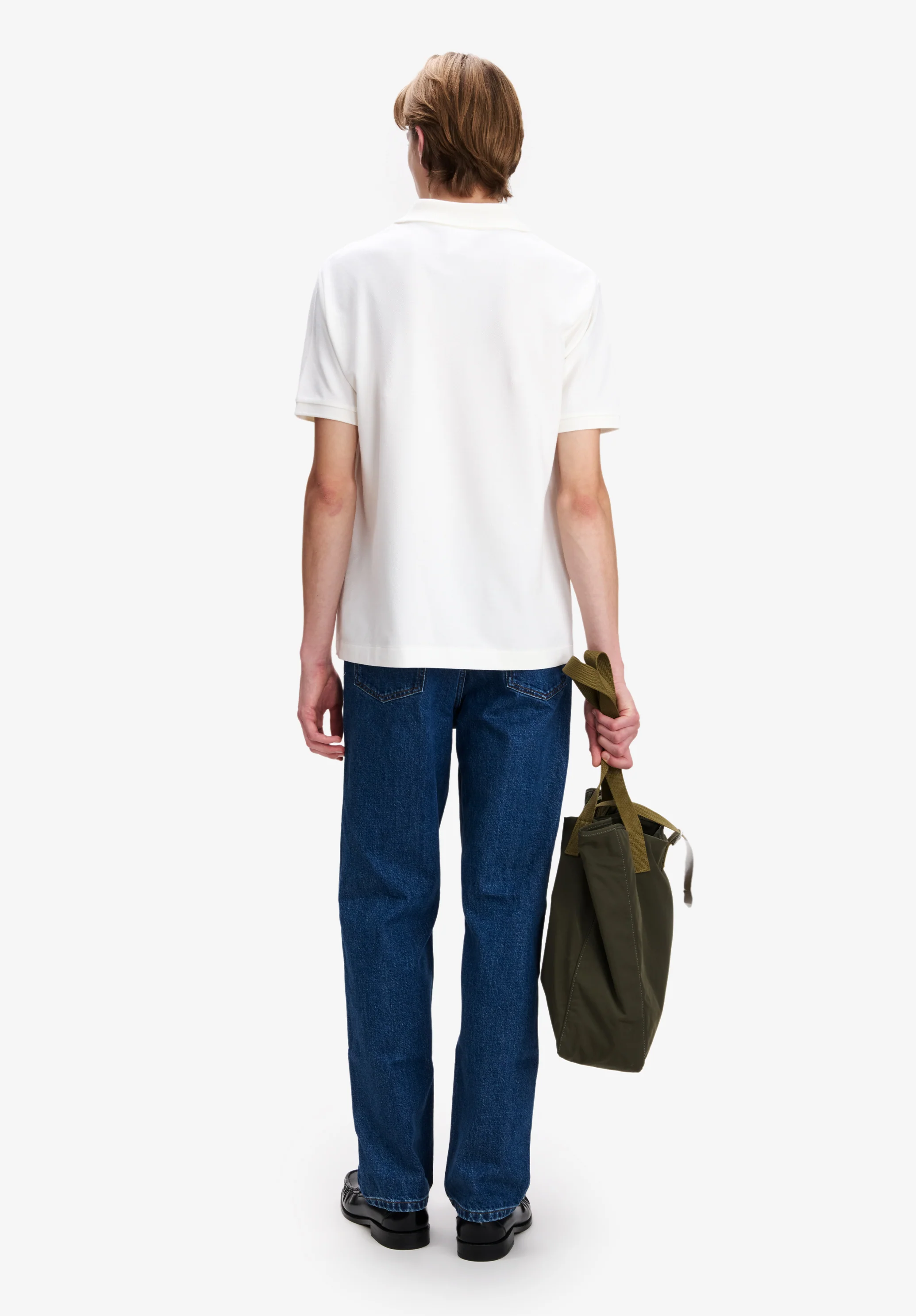 White cotton piqué polo - Image 3